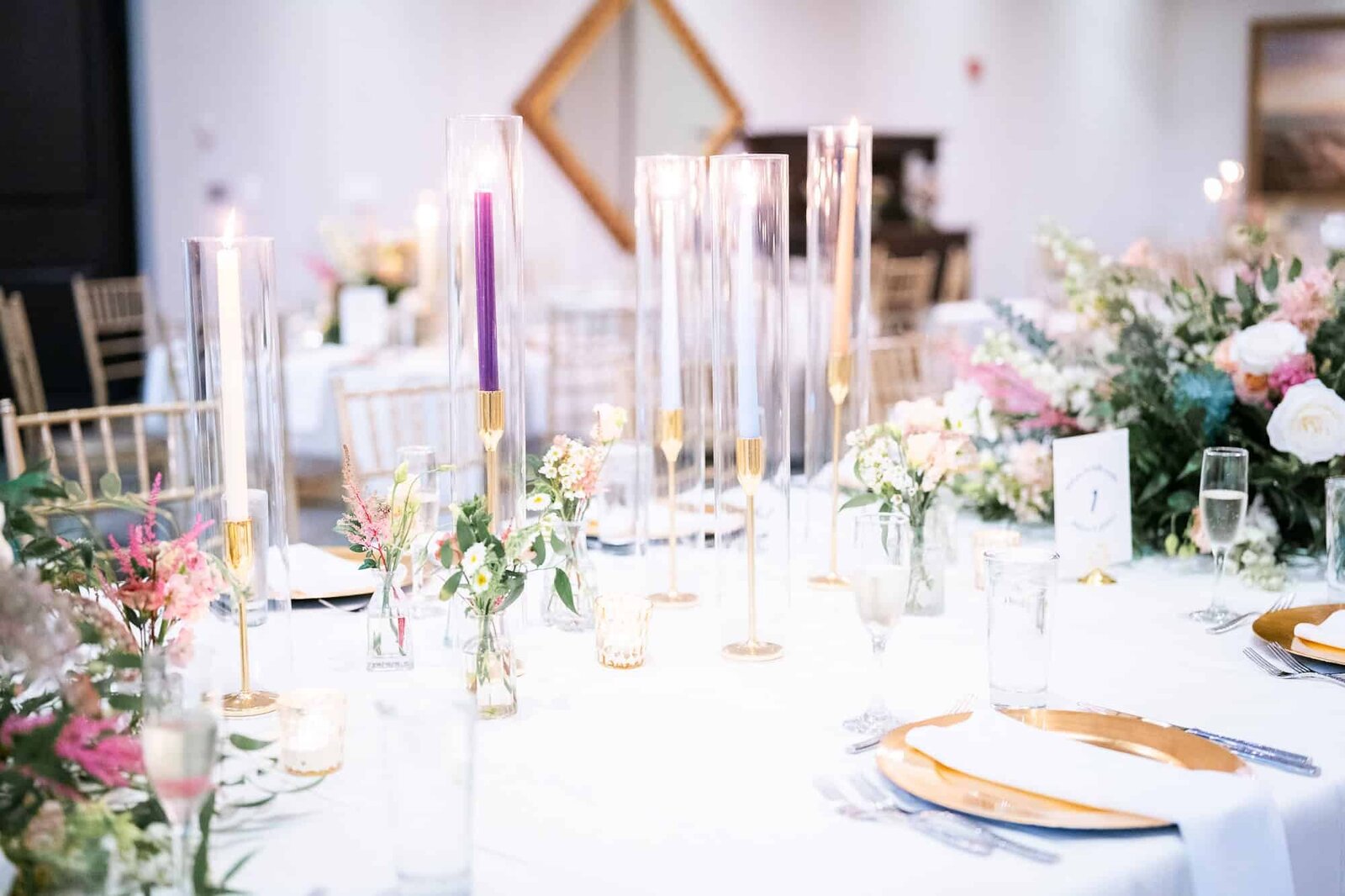 wedding reception decor and setup at Casa Monica wedding