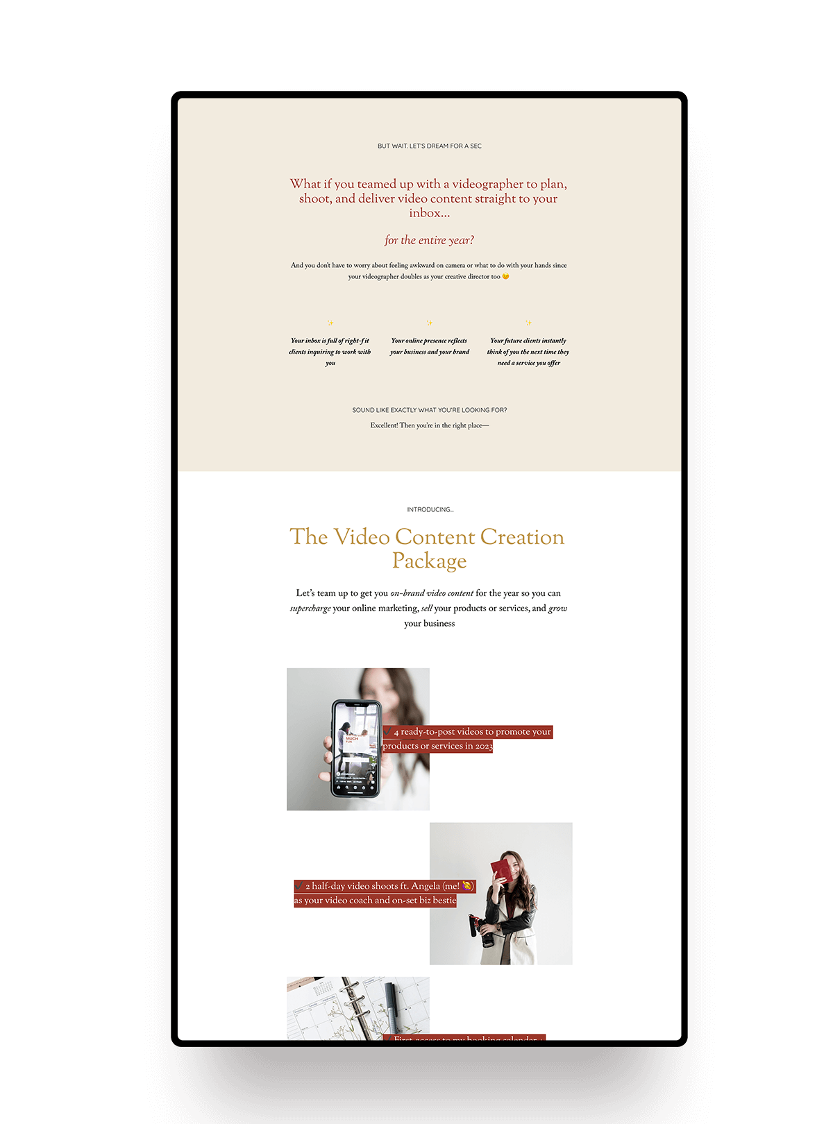 content-creator-sales-page-design