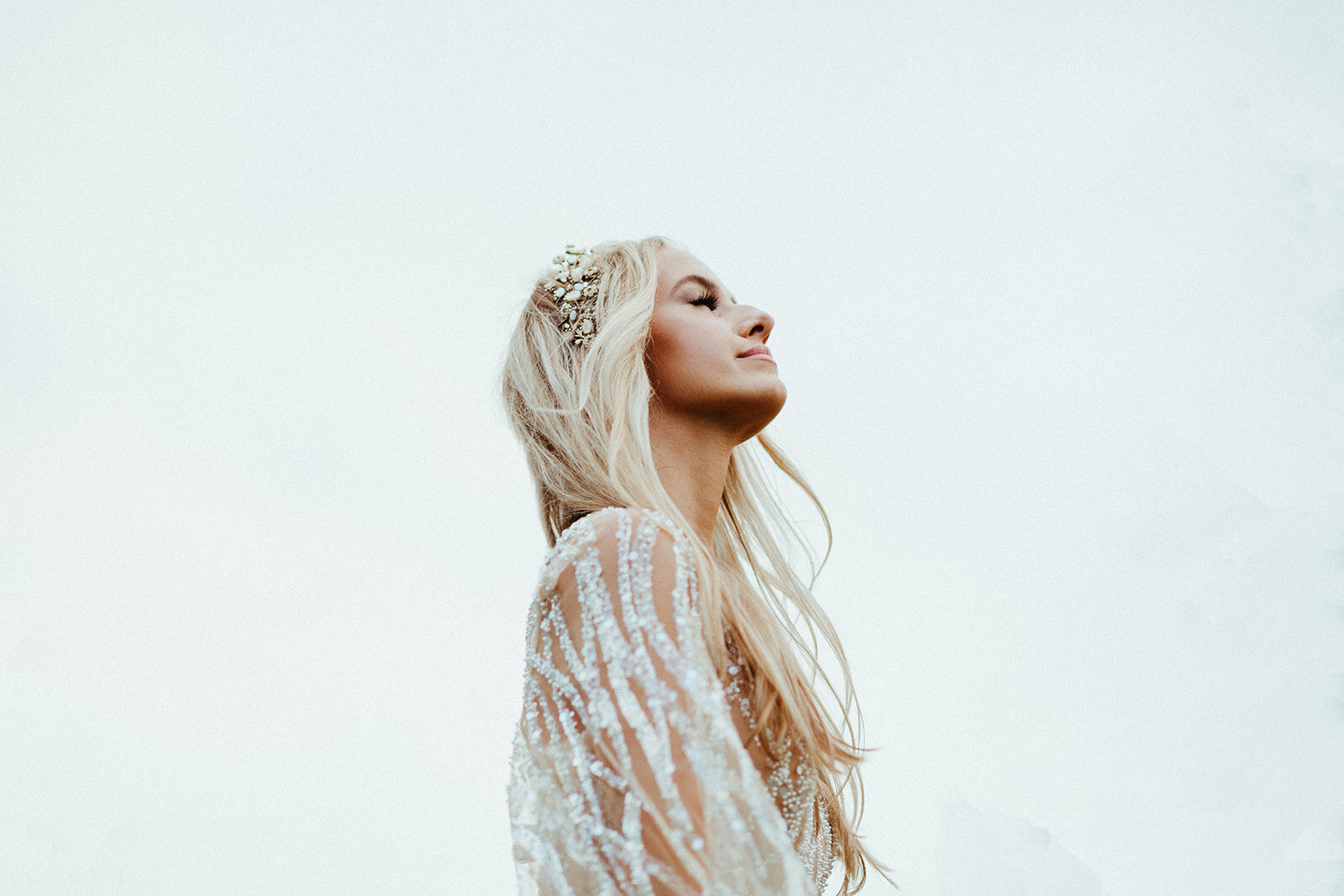 bride with lace and jewels