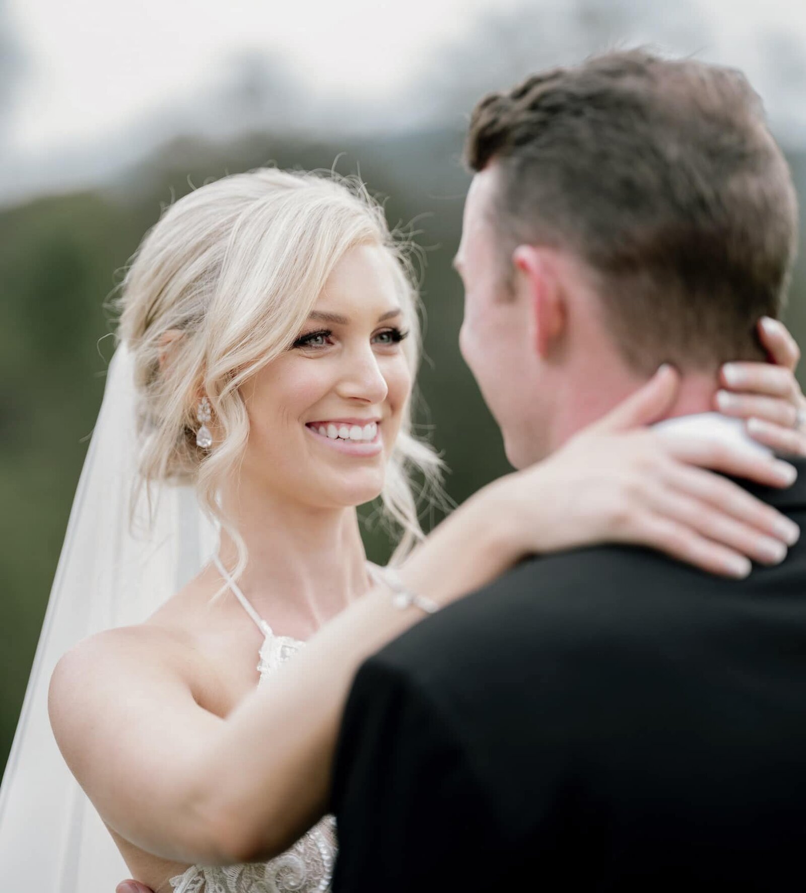 Bride and groom on their wedding day at Austinvilla Estate