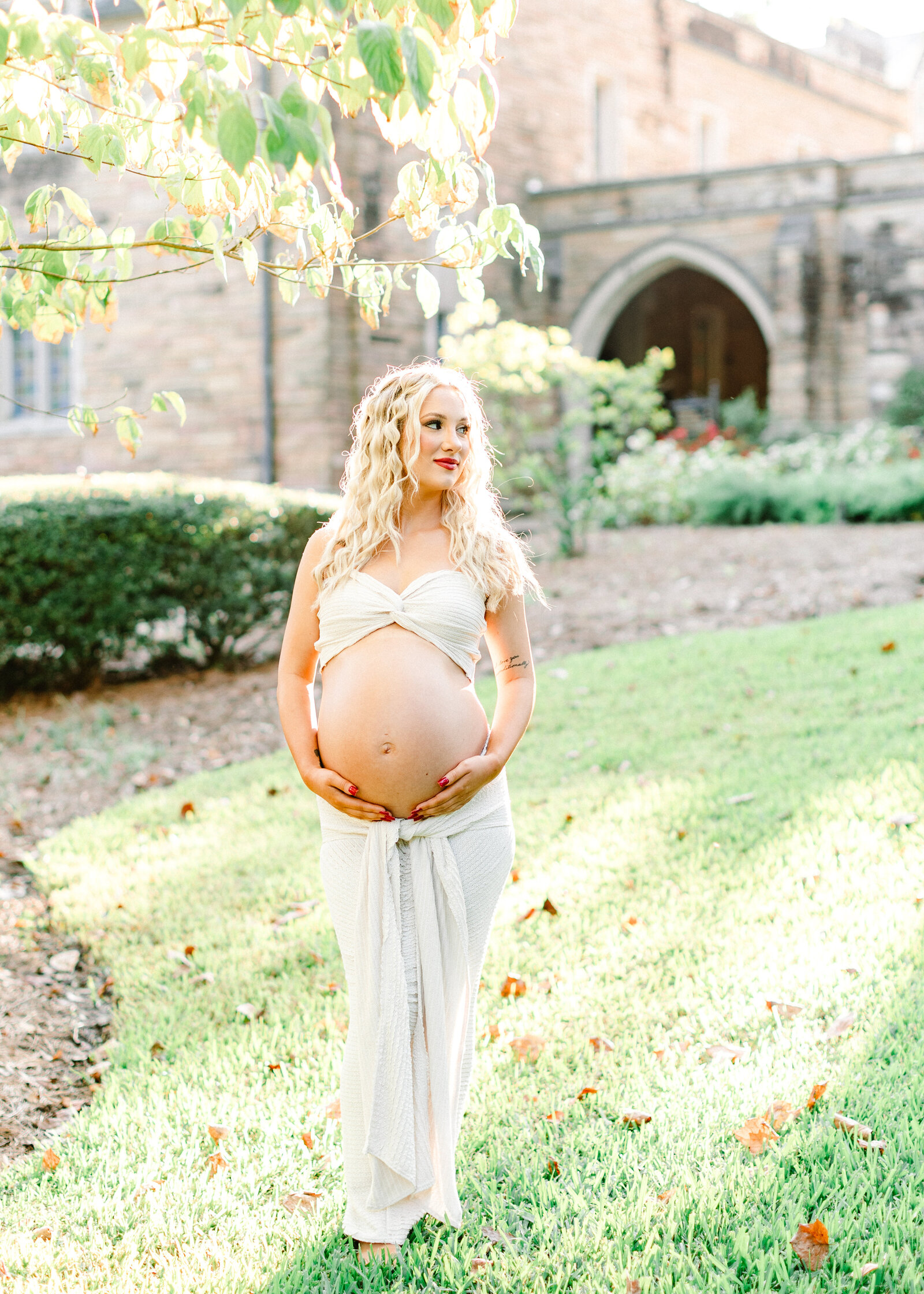 Cassidy's maternity session among lush greenery, photographed by Abby Bell Photography, Fine Art Photographer in Alabama.