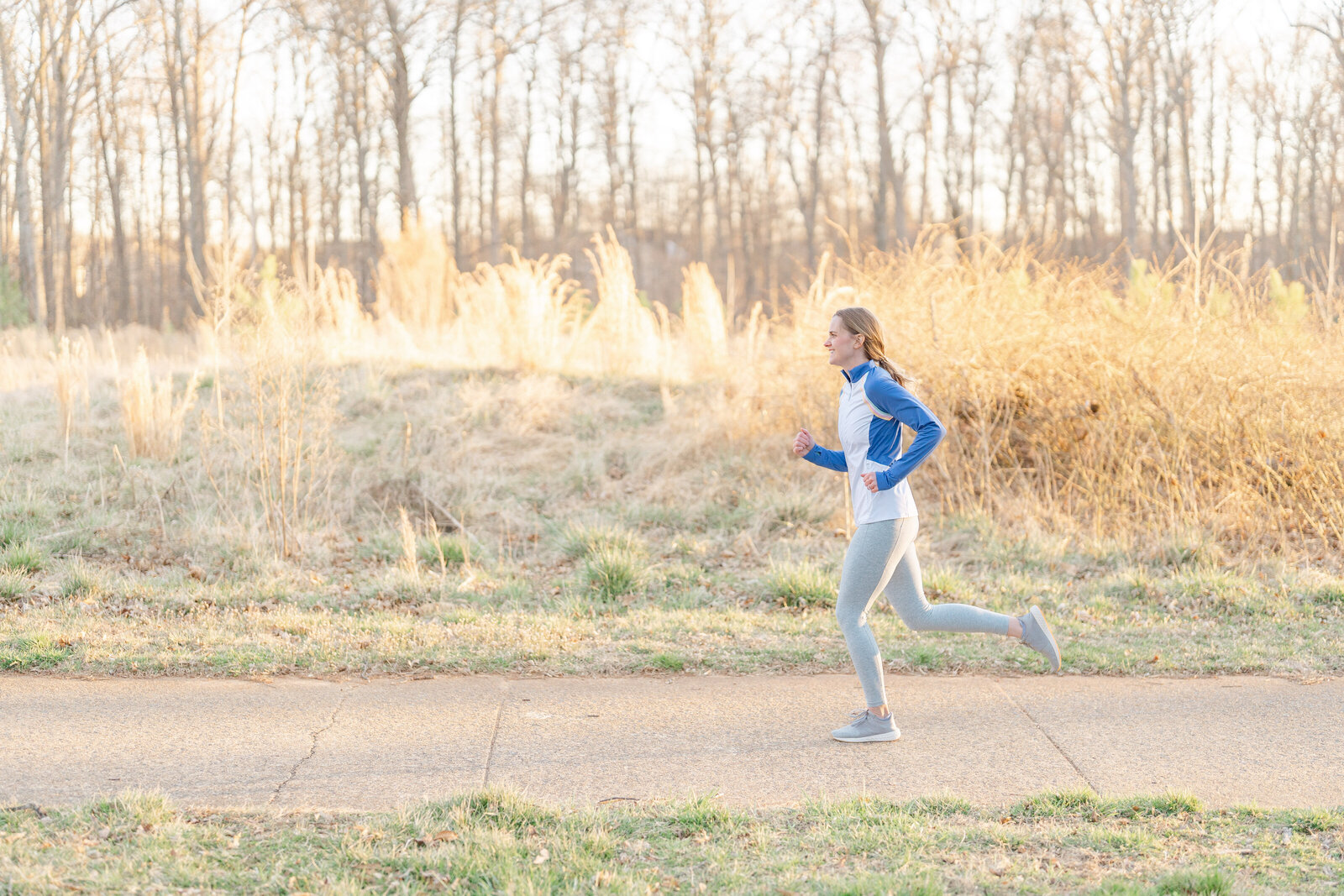 business owner running during Chantilly,VA branding pictures