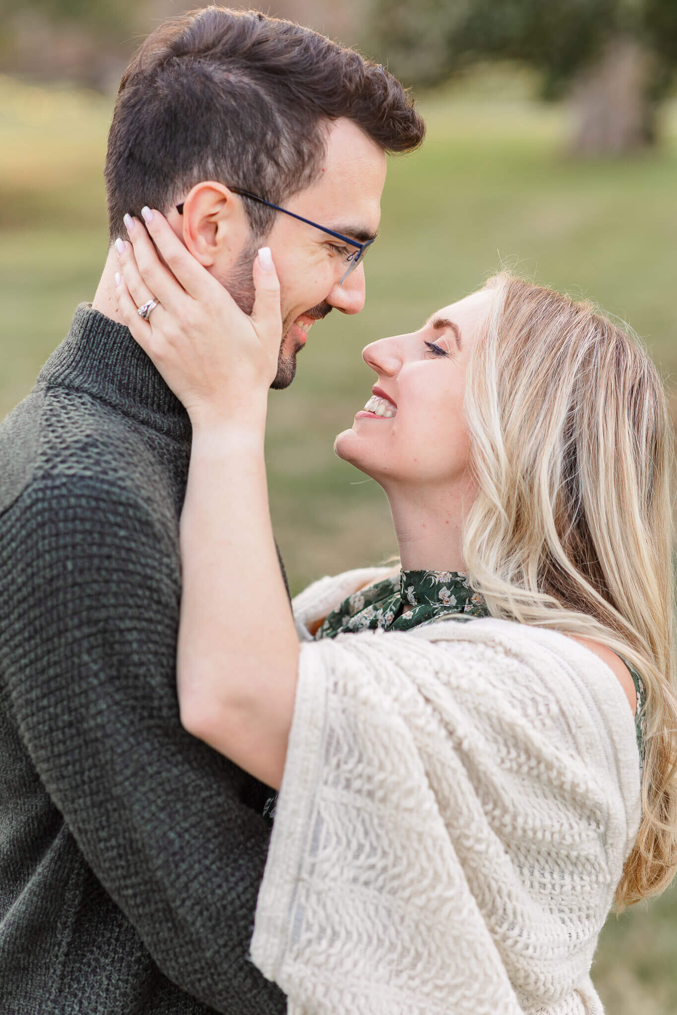 A couple staring lovingly into each other's eyes.