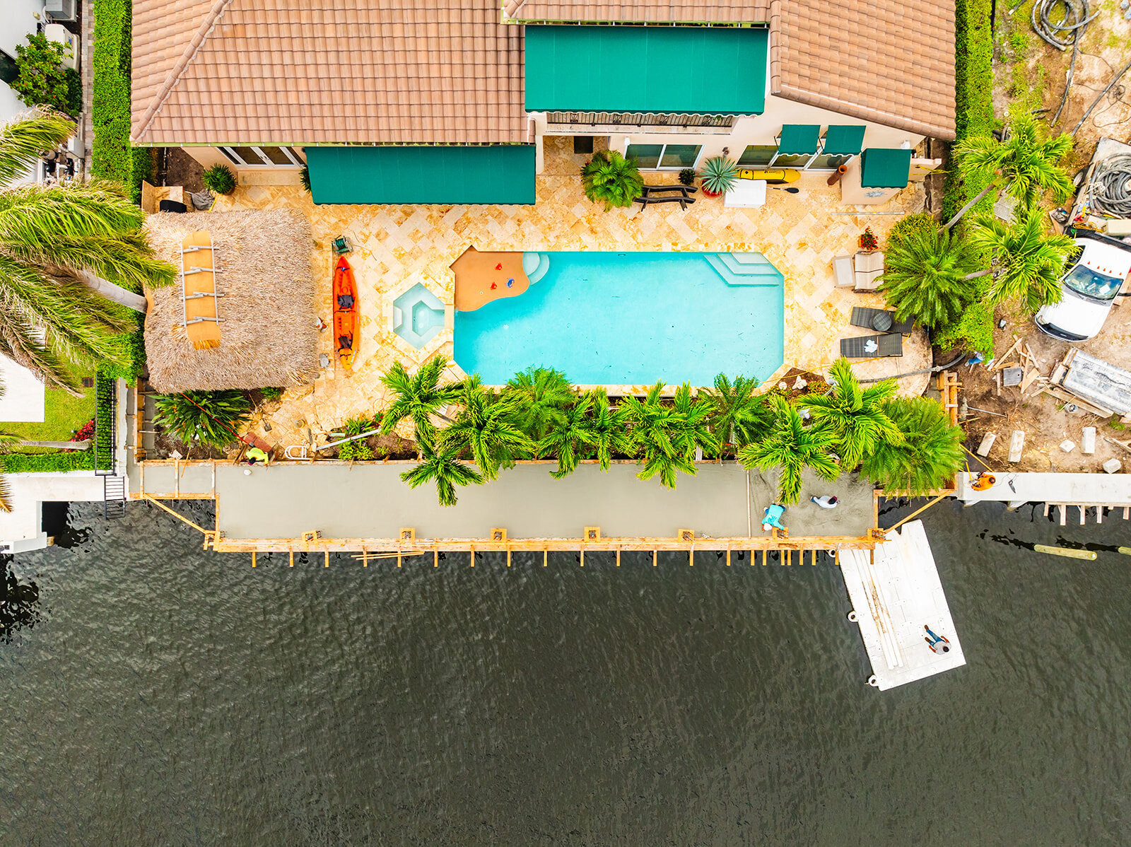 Florida Home on inter coastal under dock construction