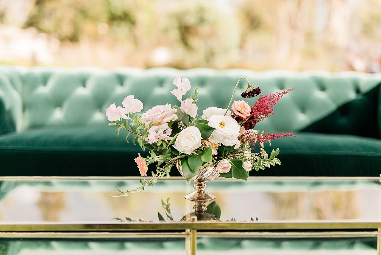 Emerald grace floral design wedding at the Gardens Tulare vibrant blush and burgundy romantic fresh flowers fusia spring weddings_2485