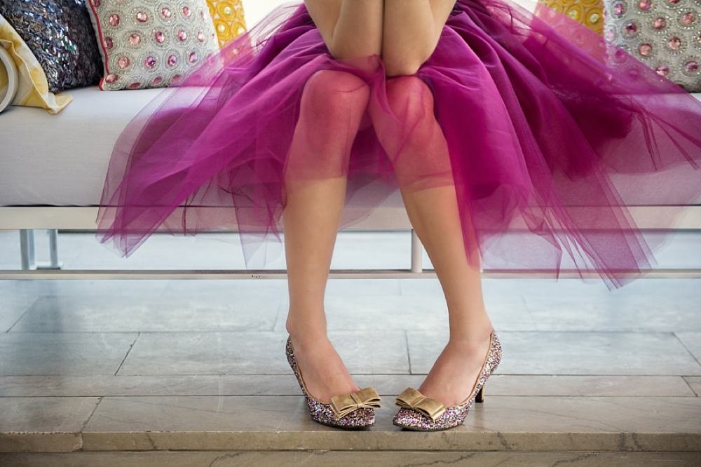 Tulle skirt & kate spade shoes