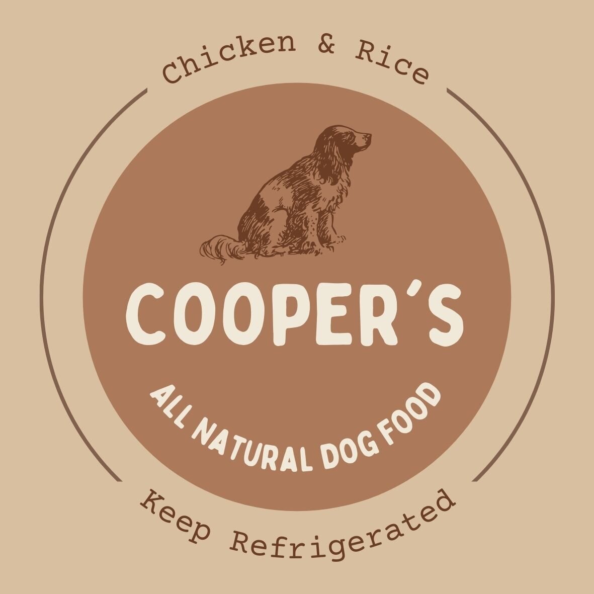 Brown Dog Rustic Organic Pet Care Label Circle Sticker