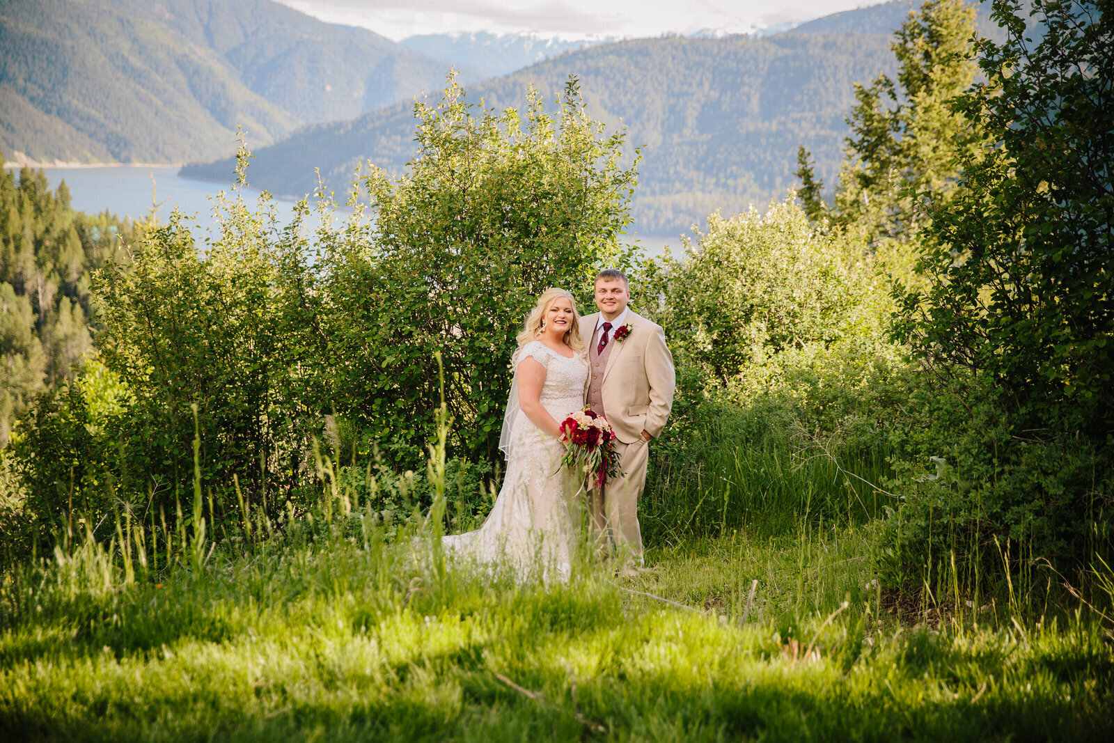 Jackson Hole photographers captures bride and groom portraits after outdoor elopement