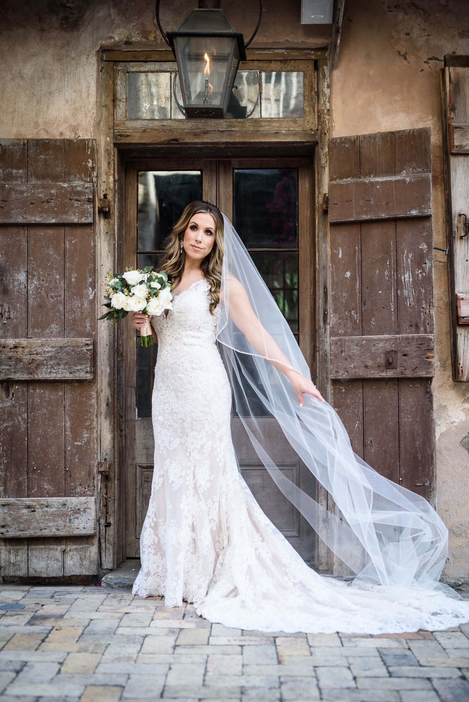 Bride in doorway at Race and Religious in New Orleans