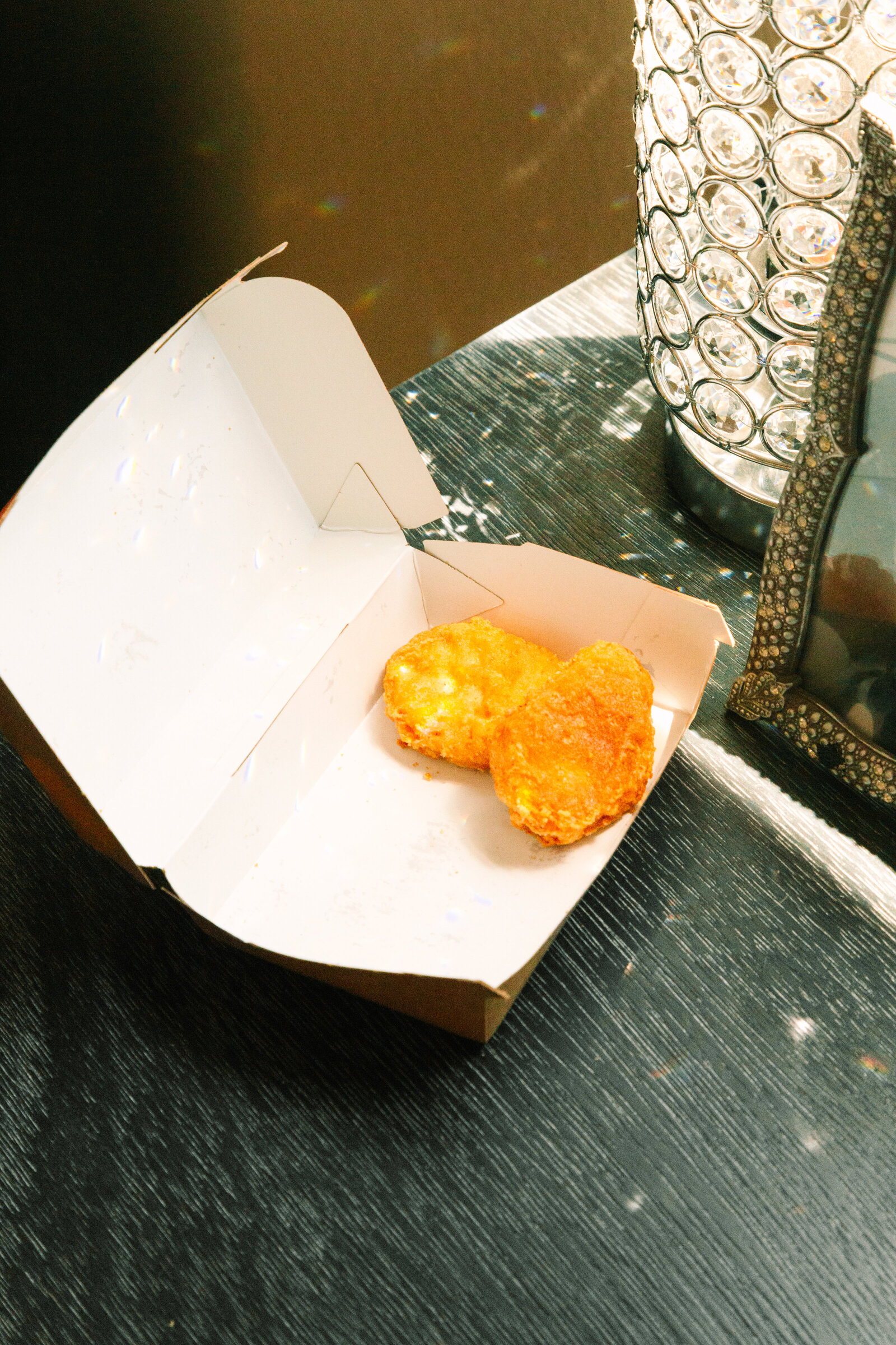 Wedding day chicken nuggets.