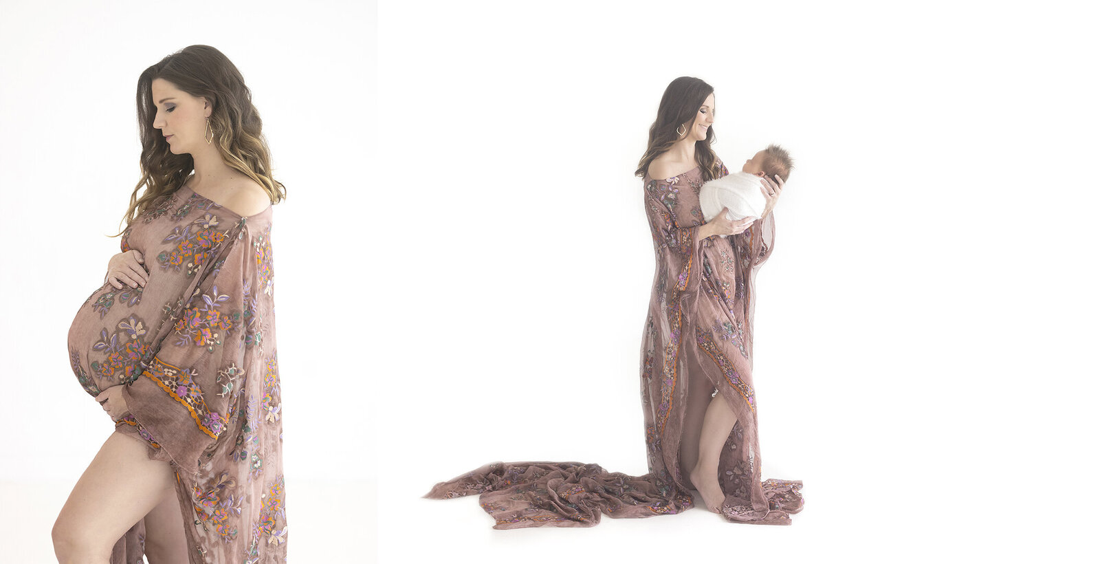 Maternity photoshoot before and after.