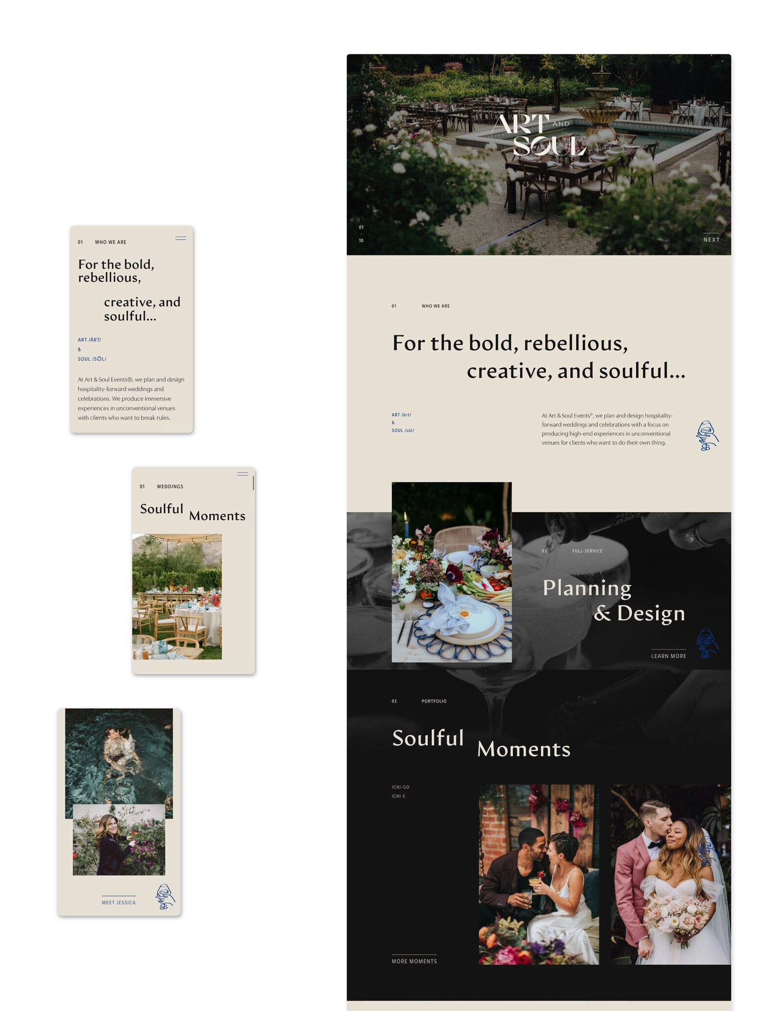 Art & Soul Events Branding & site Design