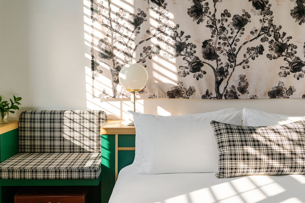Surface Pattern Design and Art Licensing by Lucia Pador - Eden for drop it Modern - Grand Stark Hotel - 31_grand_stark_modelroom