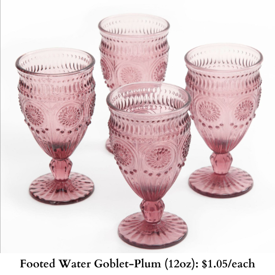 Footed Water Goblet-Plum-278