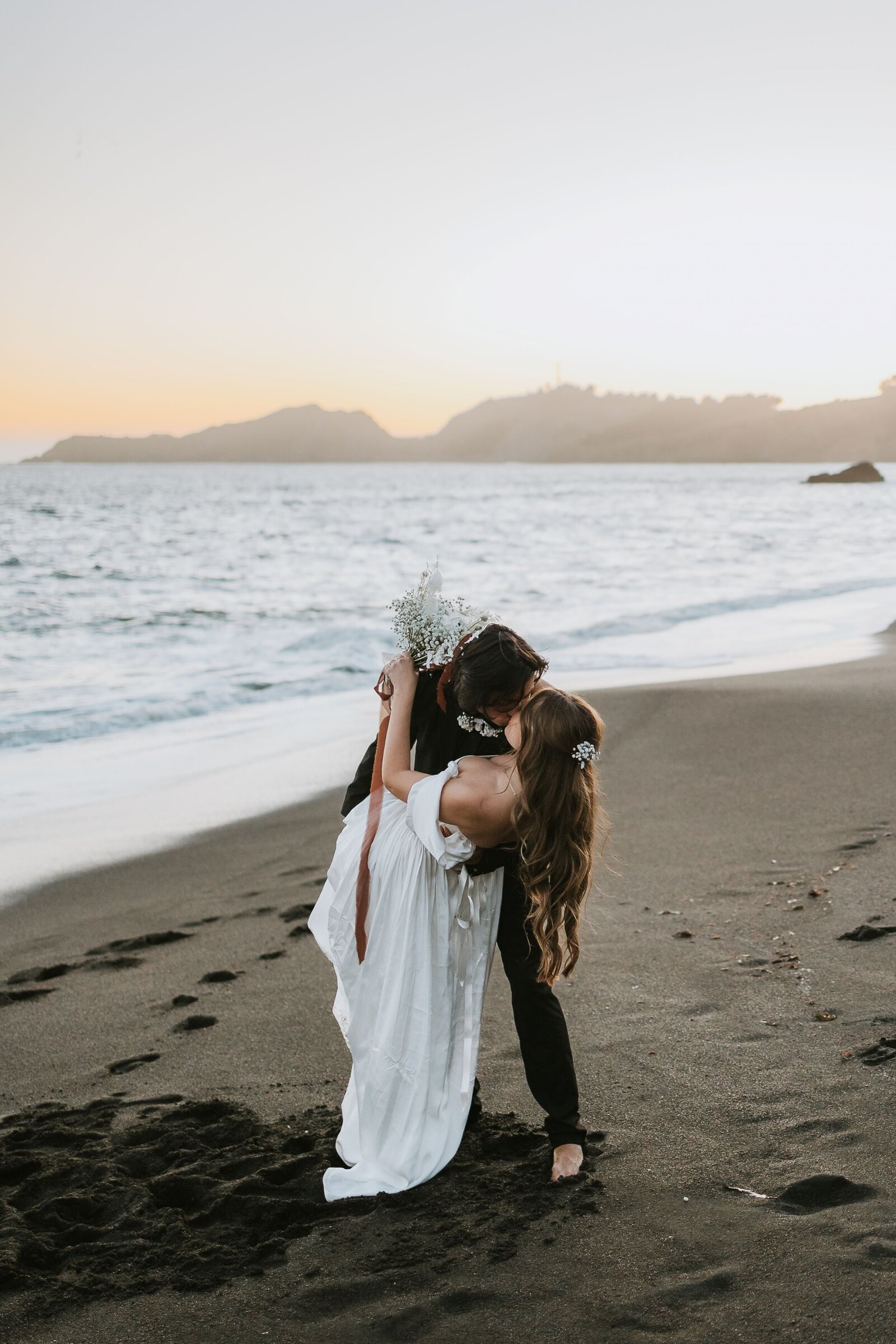 california beach elopement