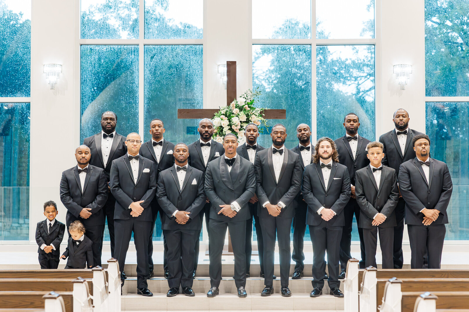 Groom and groomsmen photoshoot in the venue