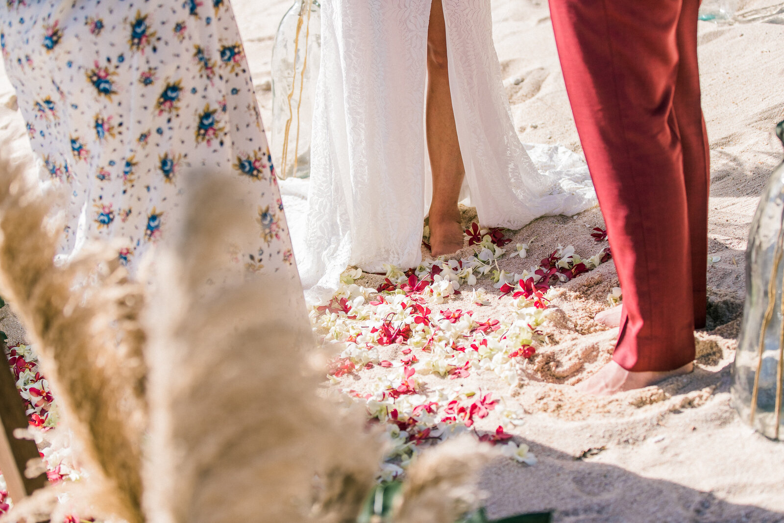 Feet in the sand wedding