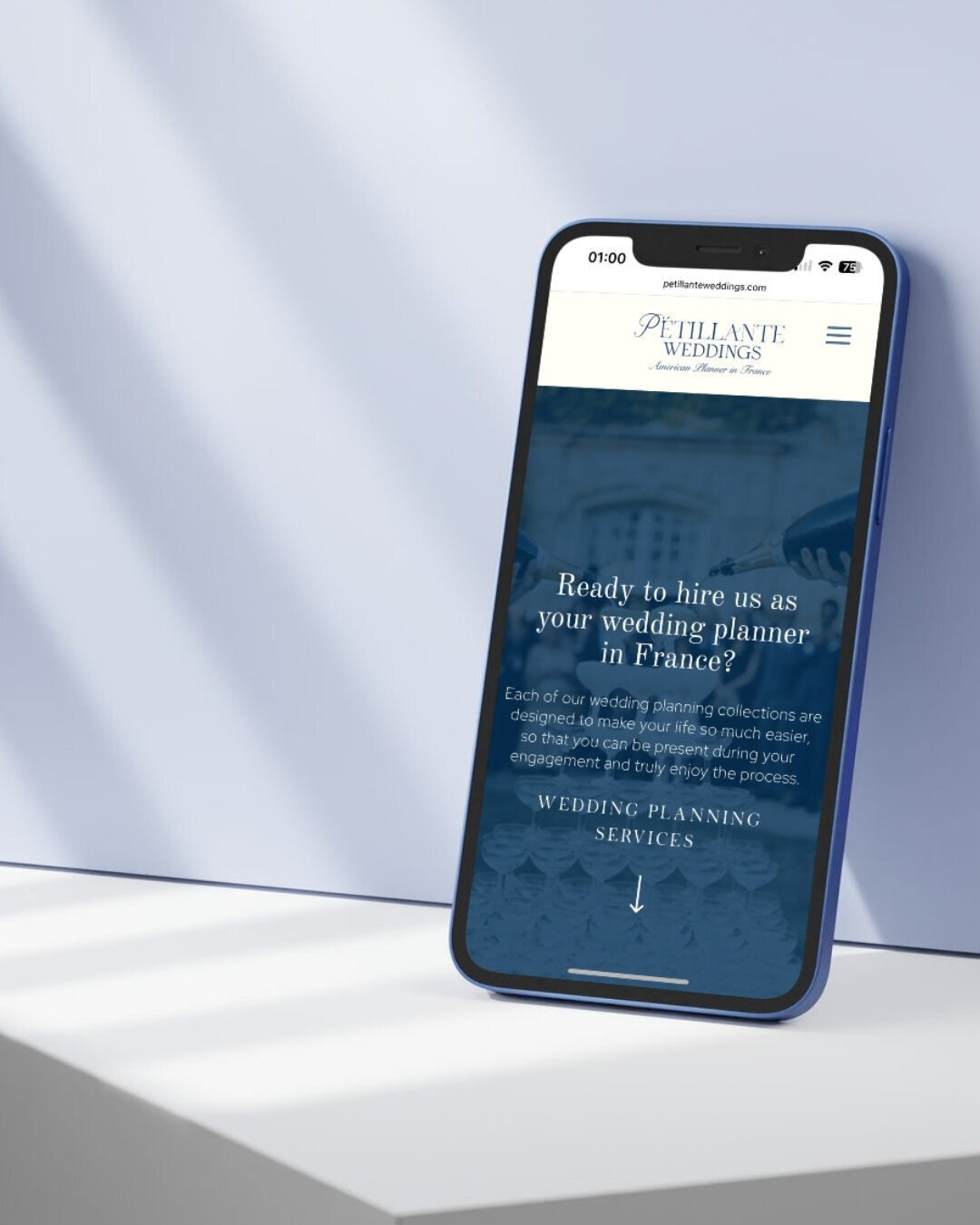 custom branding and custom showit website for Petilante Weddings an wedding planner