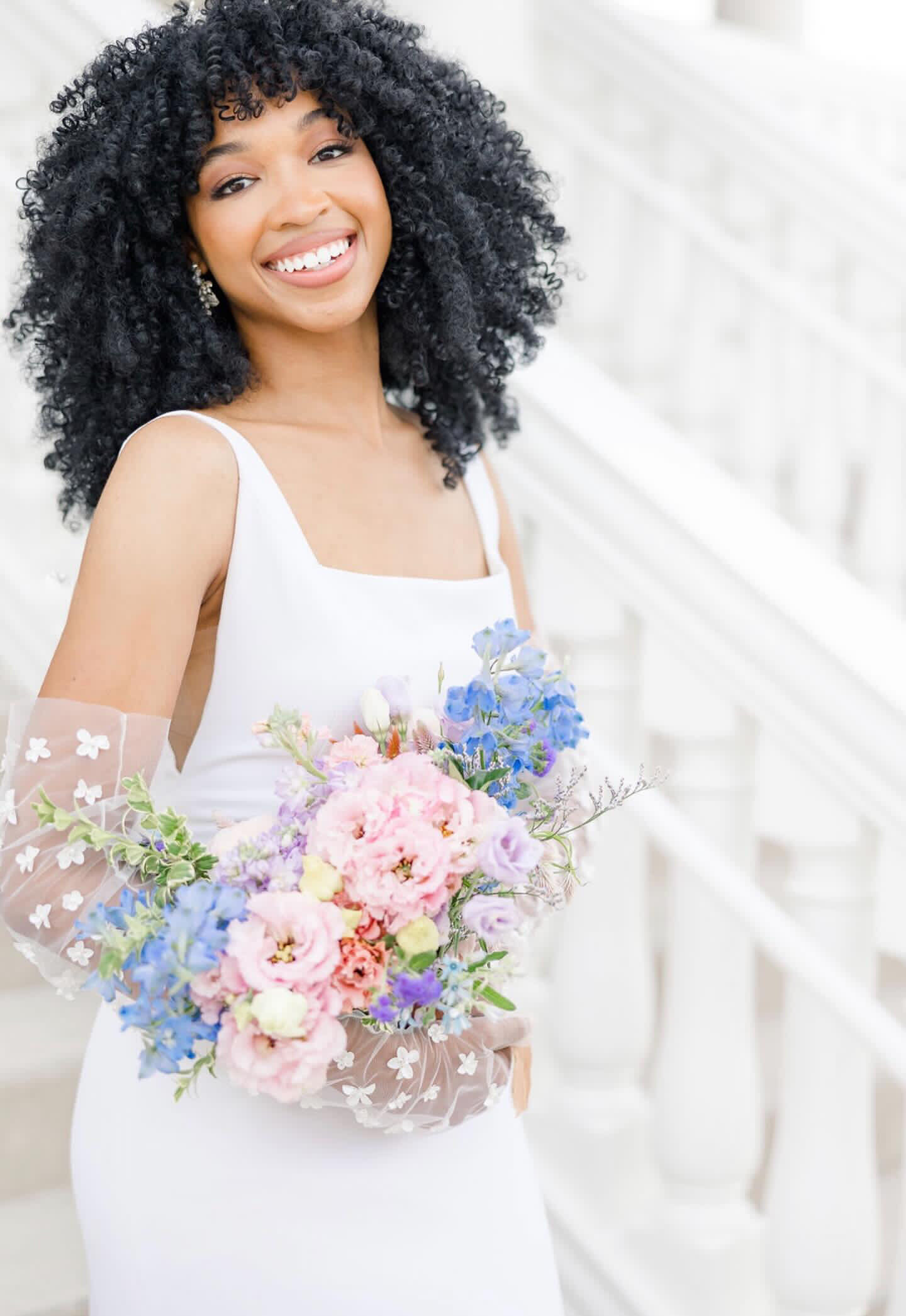 bride with bouquet