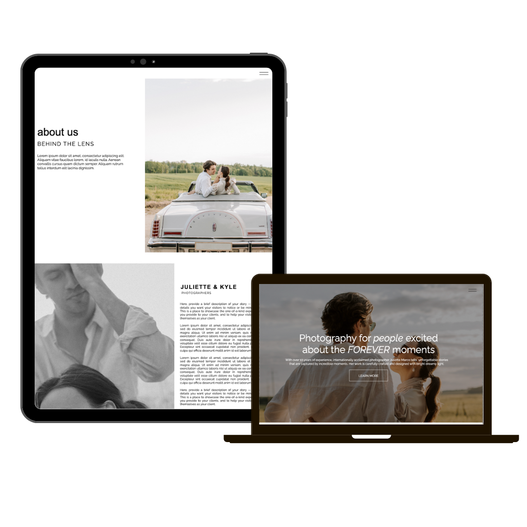 web design with computer and tablet