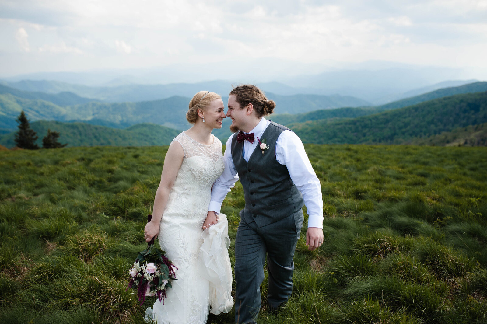 Knoxville Mountain Wedding Photo of Bride and Groom by Jaimie Renee