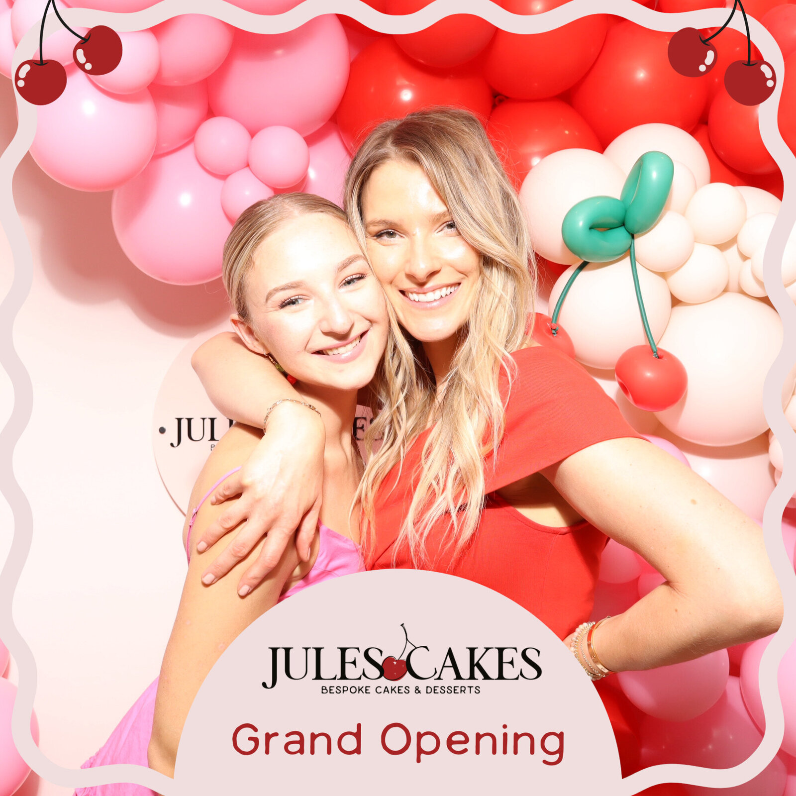 Guests taking a picture at Jules Cakes Grand Opening, 2024, Ottawa, Photo booth