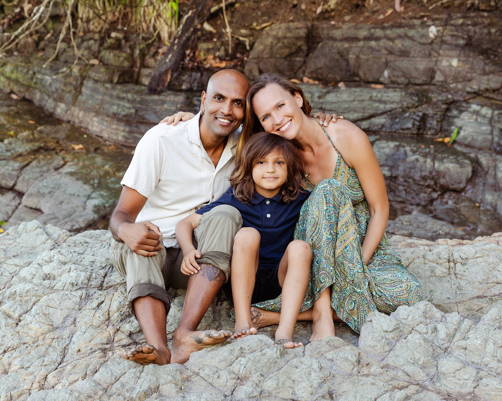 Family of 3 on the beach