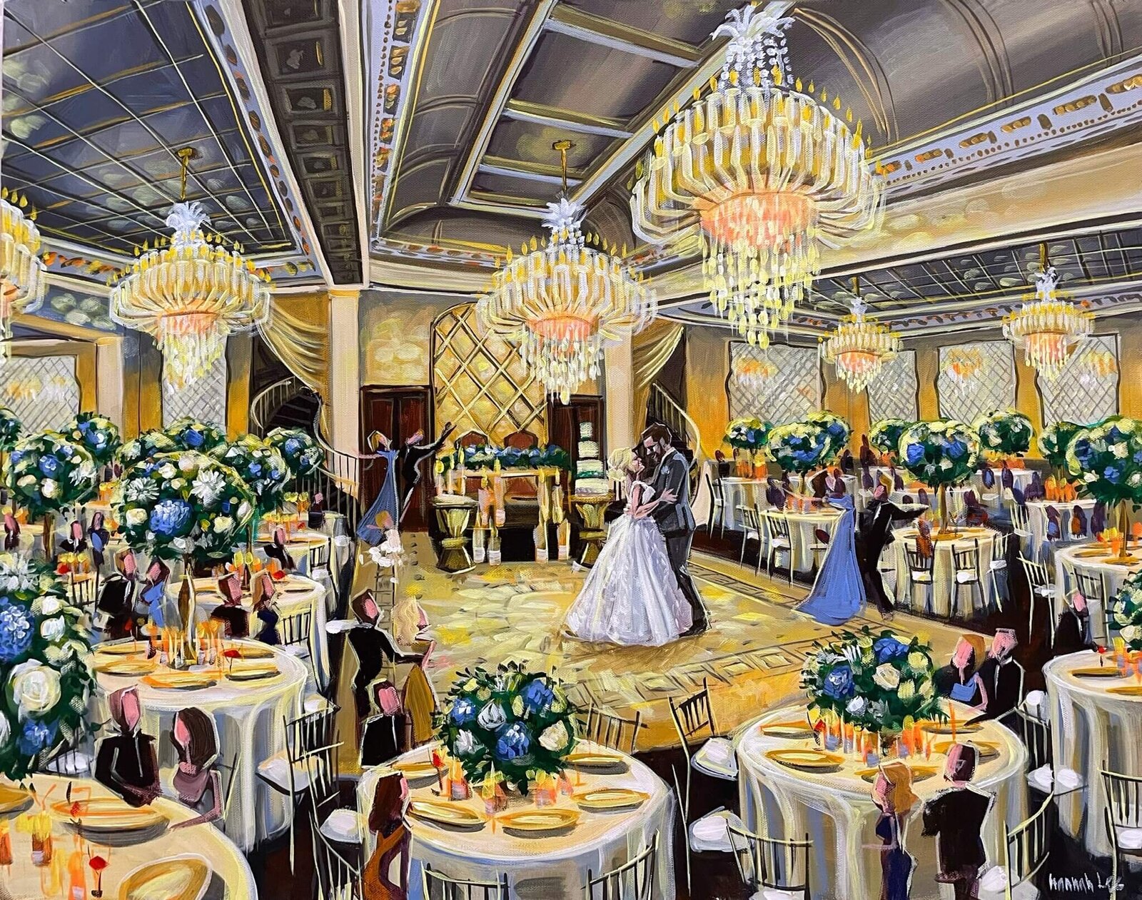 Live Wedding Painting formal wedding reception at Shadowbrook at Shrewsbury - NJ wedding venue - Trivetts