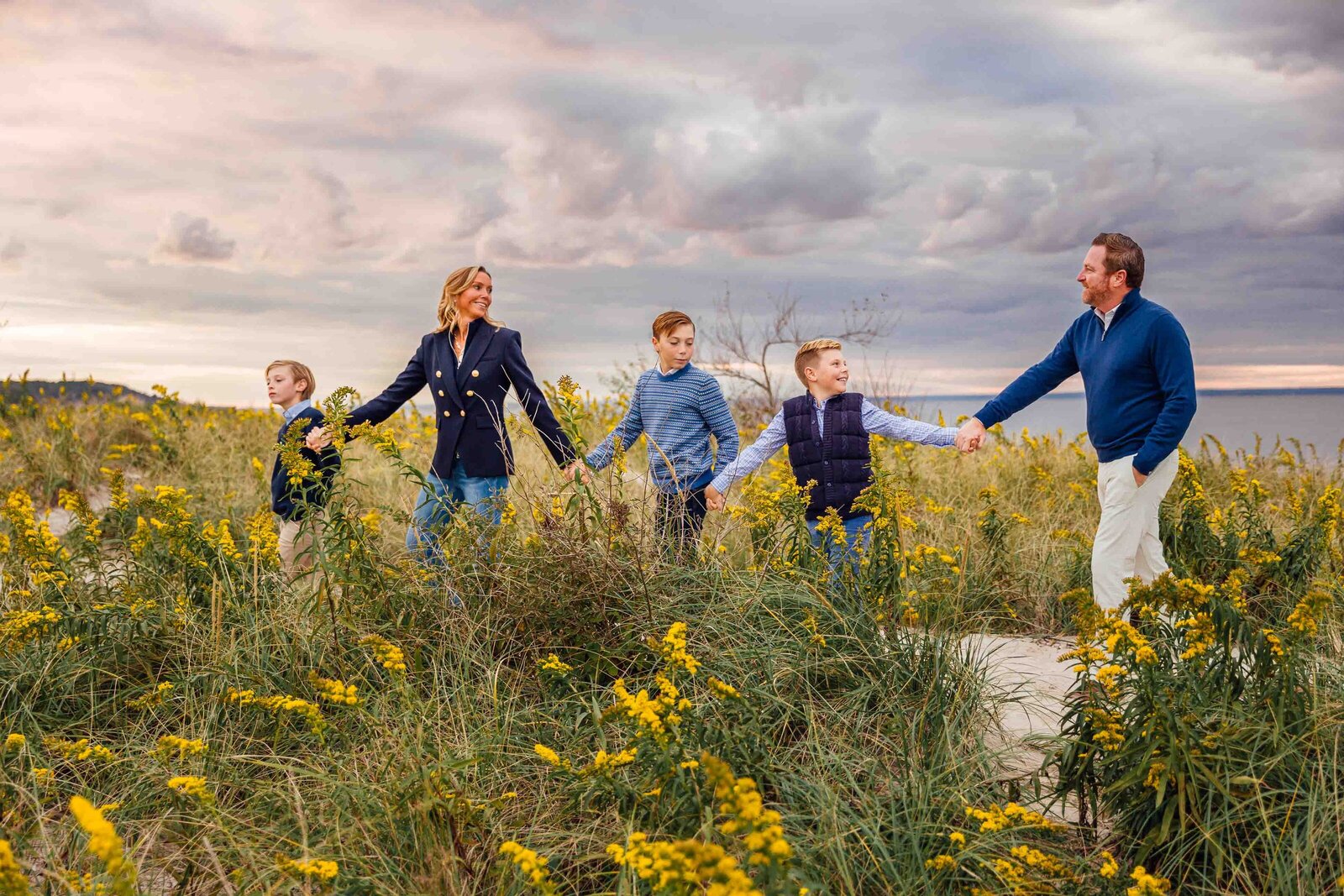 Family Portrait of Brothers on Long Island Beach