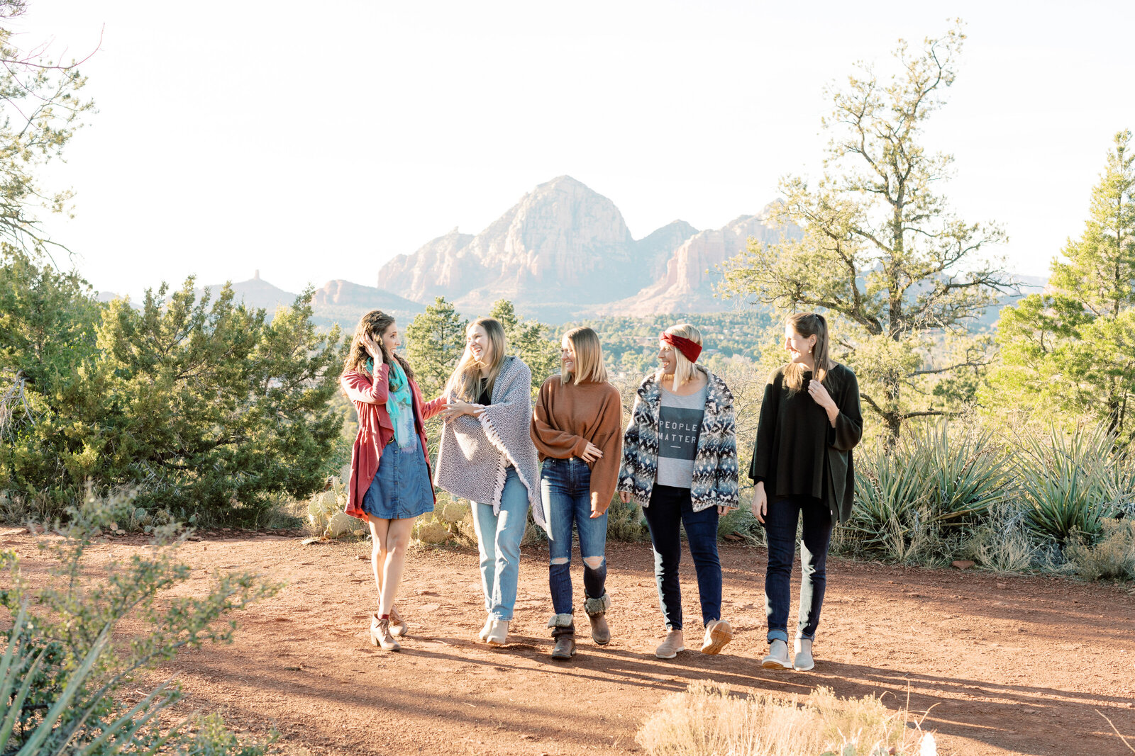 group of girls in the desert