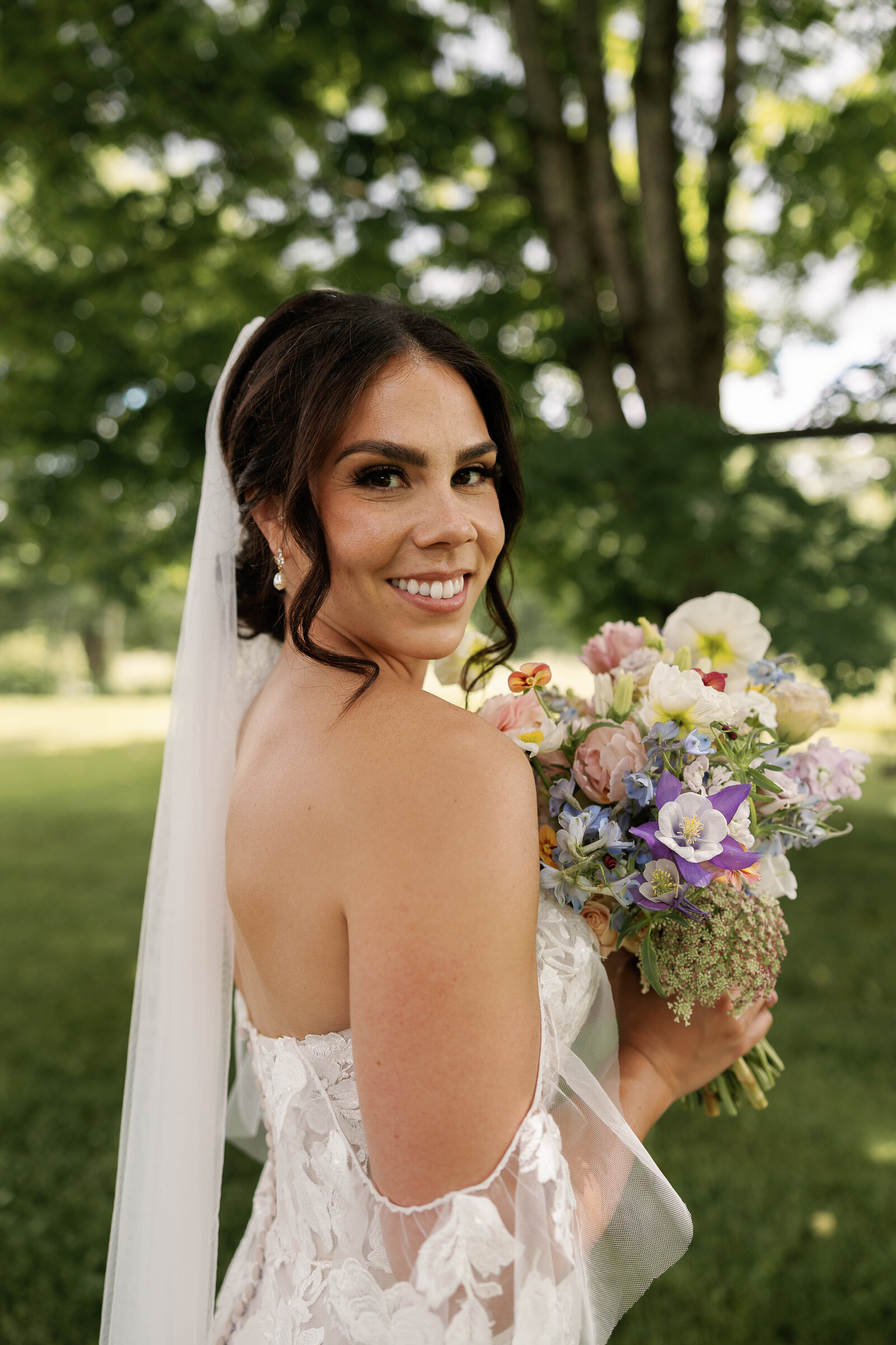 brunette up bride