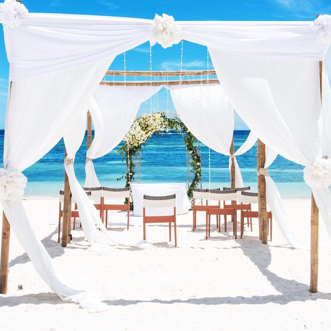 Beach wedding ceremony