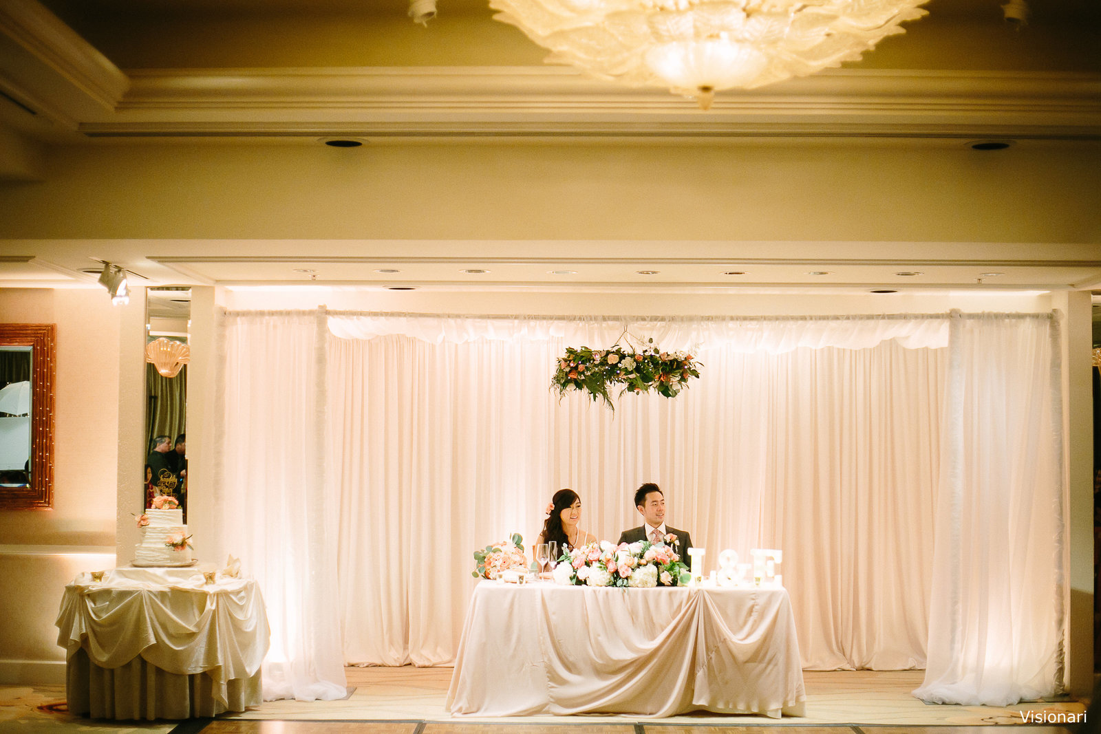 WM Kahala Resort pipe & drape wedding backdrop