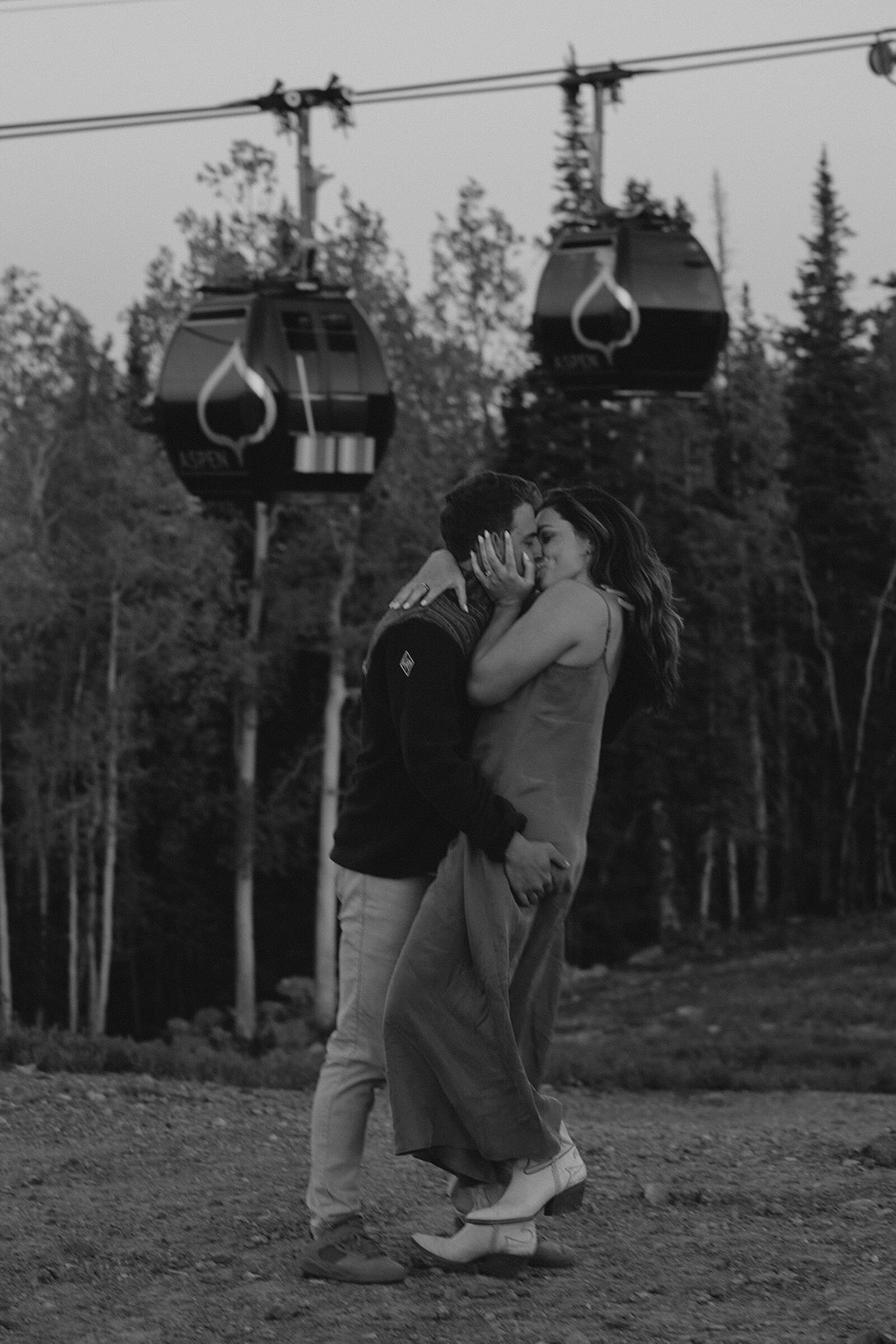 Summer romantic wedding proposal photos mountain in Aspen, Colorado