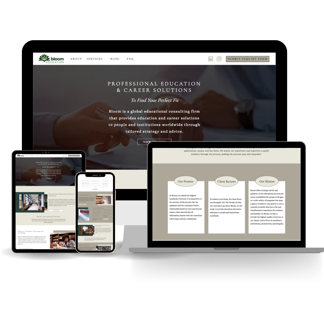 Showit website design layouts for online business owner mock ups