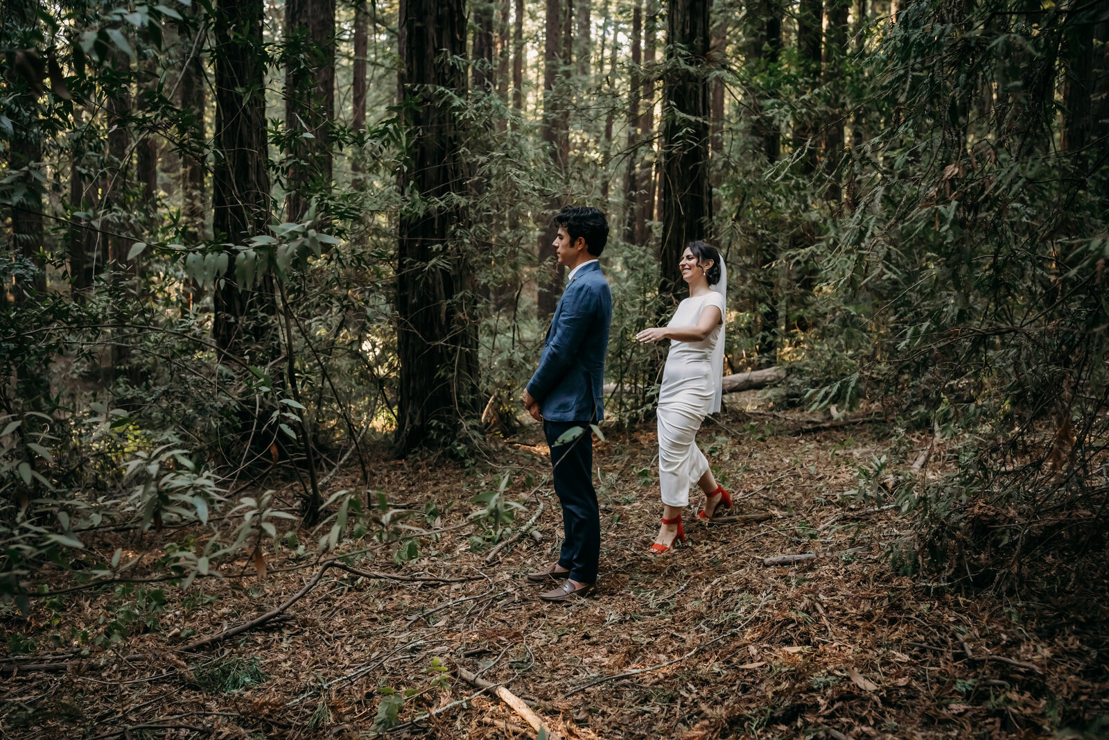 Outdoor forest wedding photoshoot in San Francisco  bay area