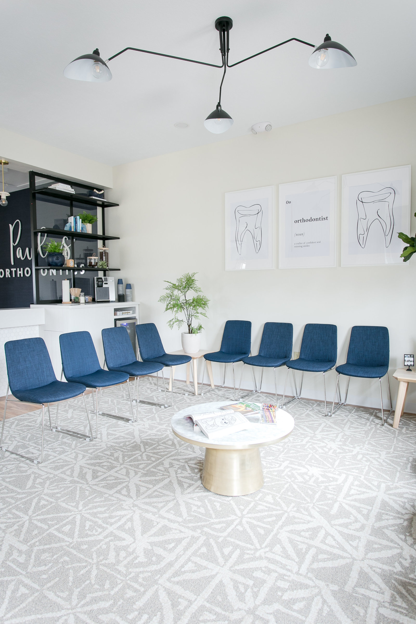 Modern Boutique style Orthodontist waiting room  design