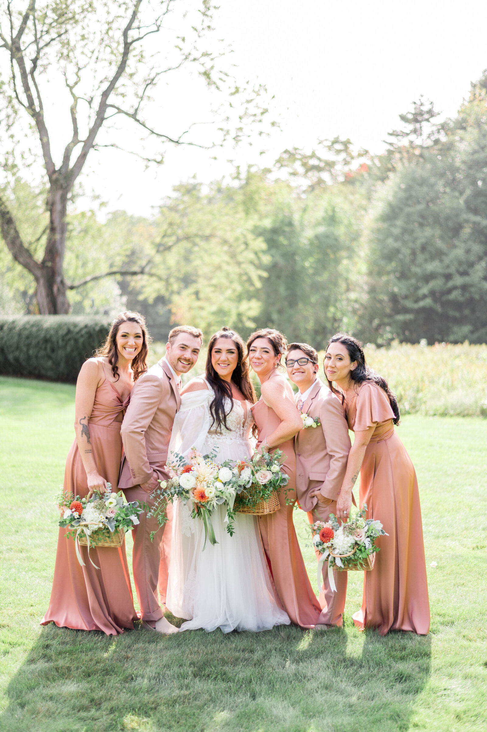 Pink Wedding Party at John Fells Estate