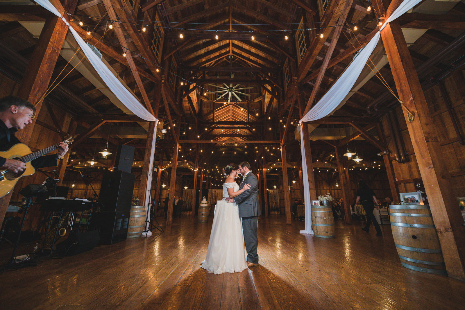 bride and groom first dance at The Barn at Old Bethpage