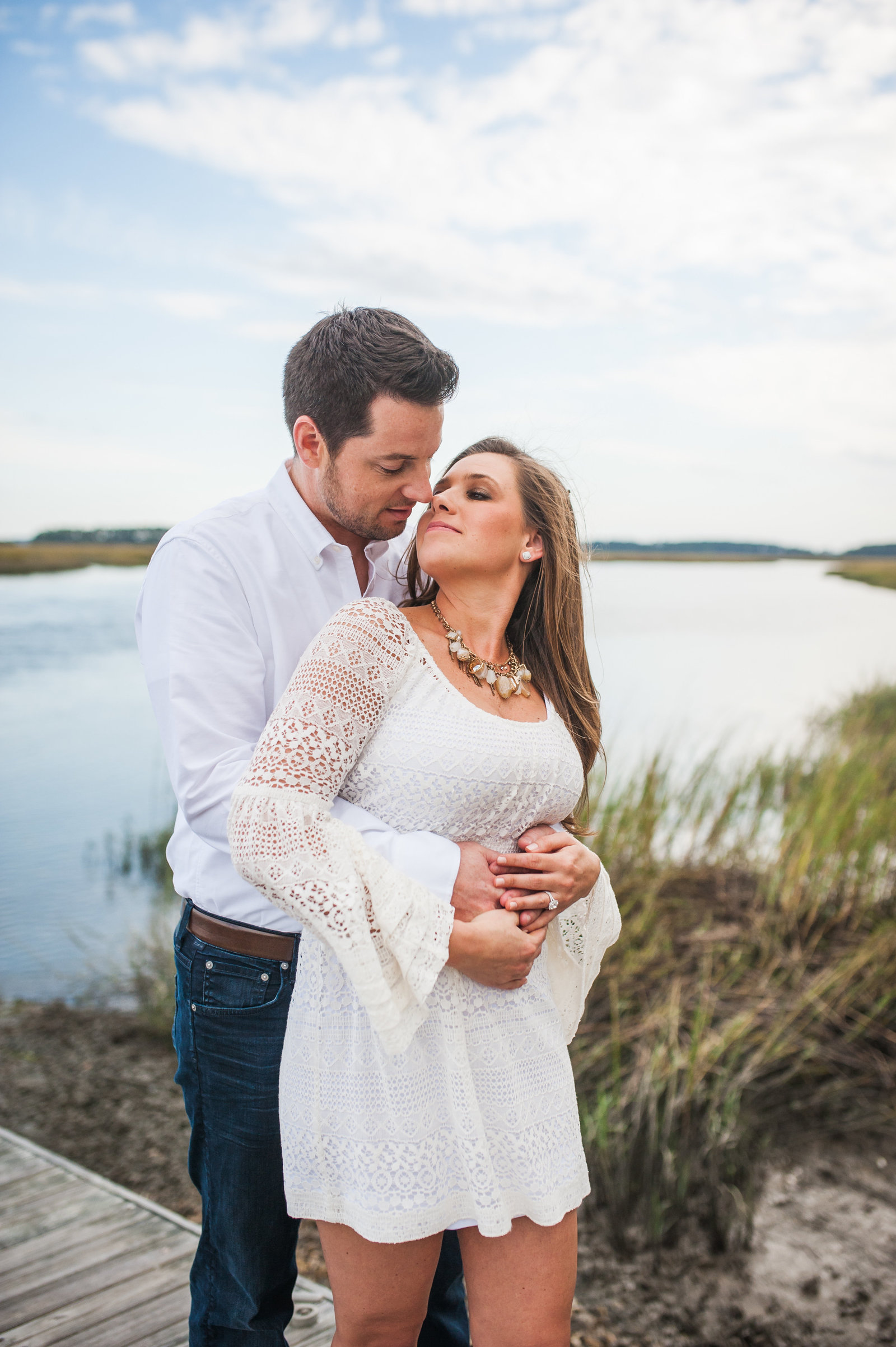 on the dock engagement photography palmetto bluff