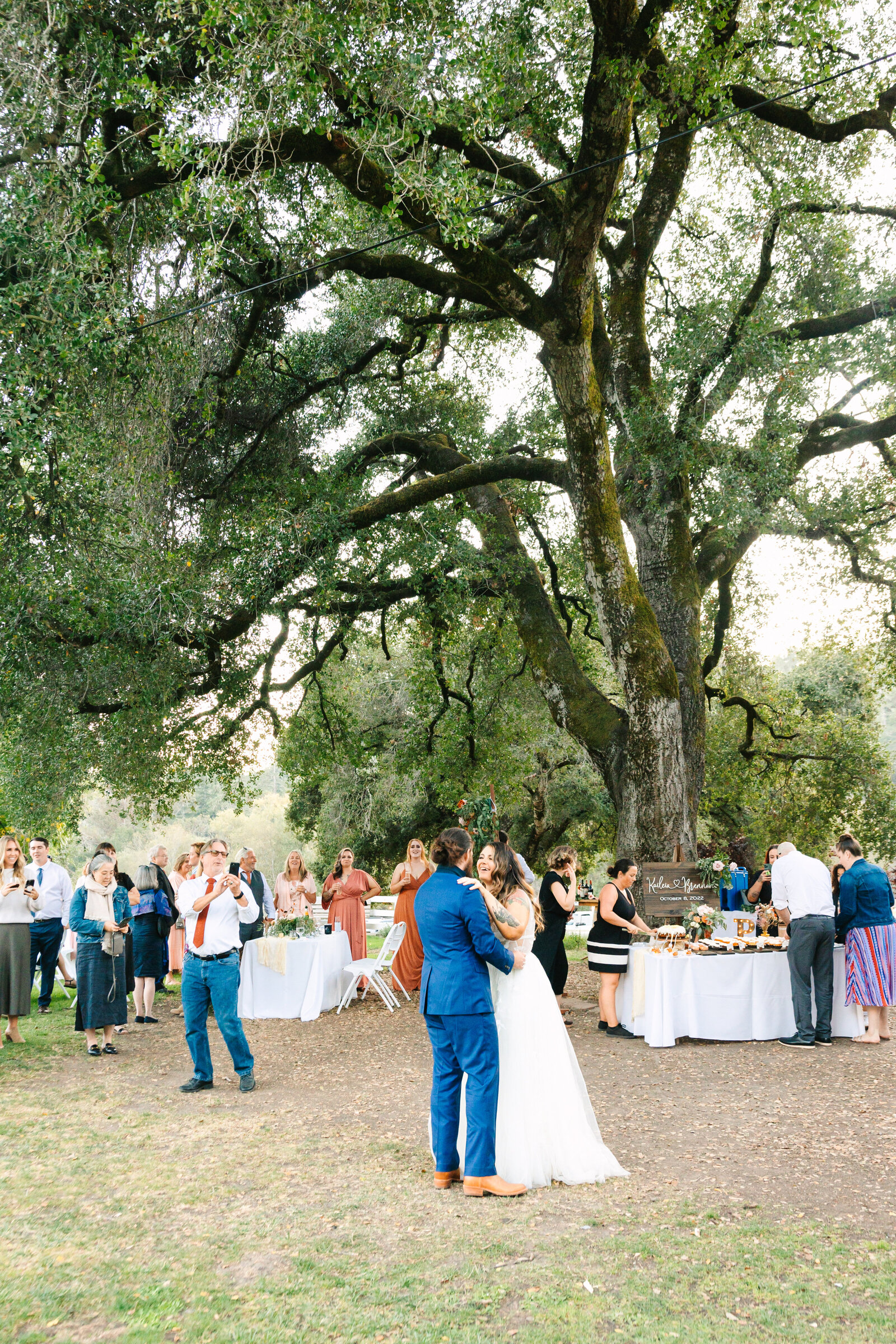 First dance at a colorful wedding reception in Santa Cruz, California.