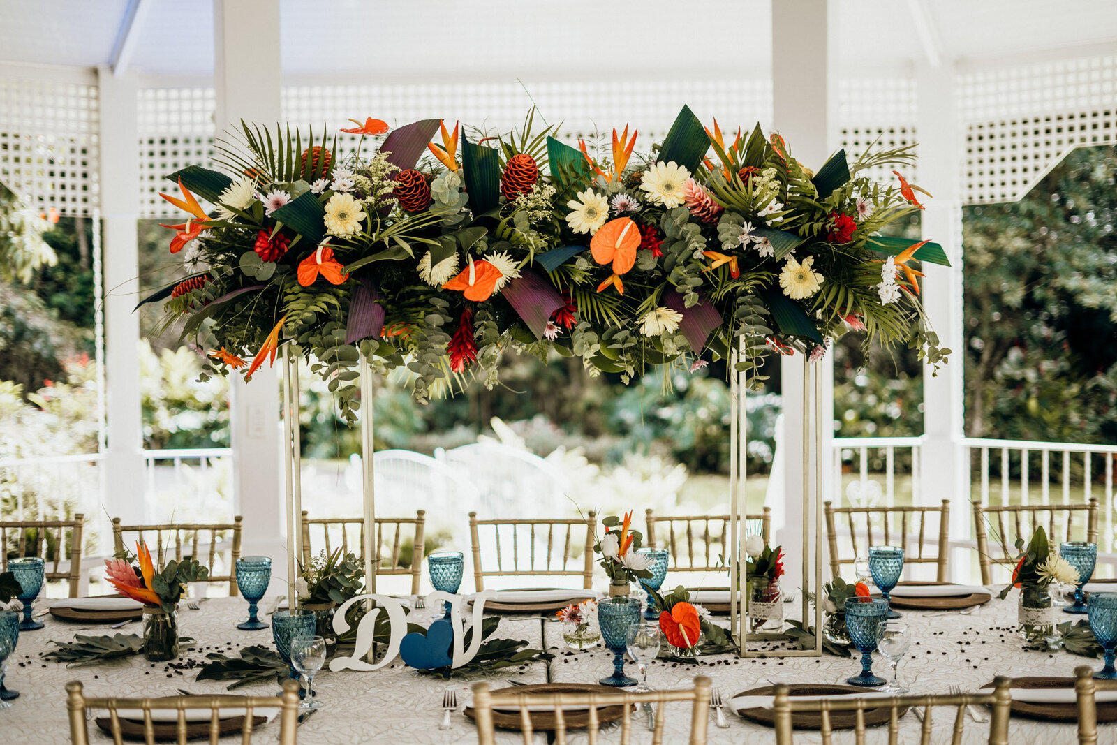 floral reception layout in costa rica
