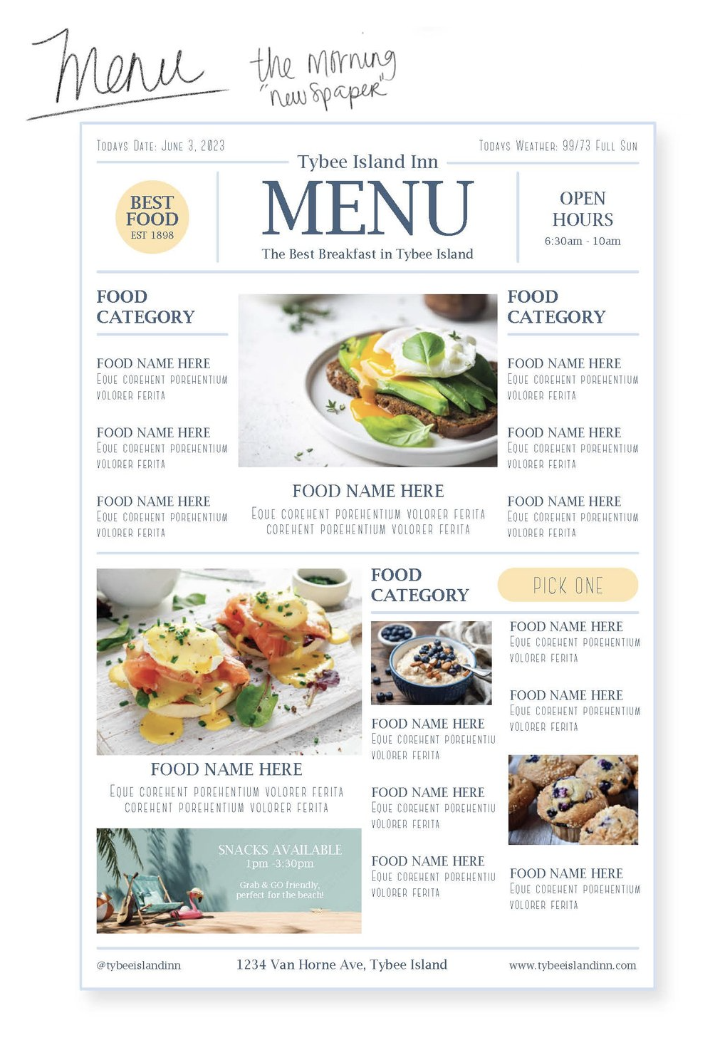 menu design graphic designer