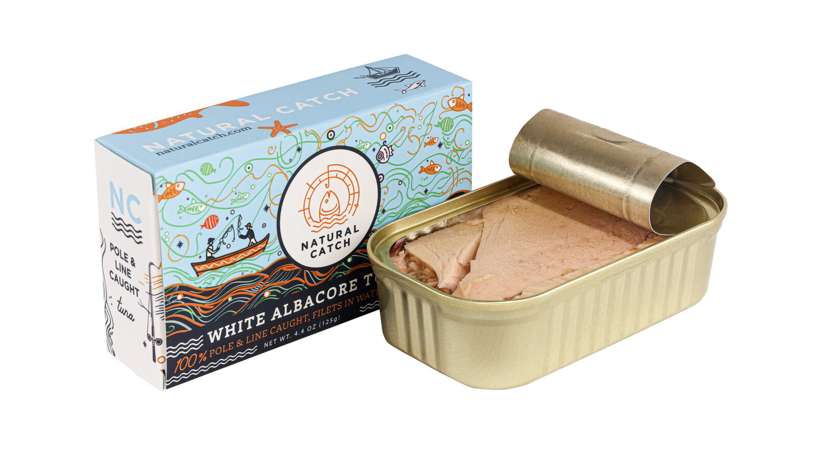 Fishwife Natural Catch Tuna Whole Foods Tinned Fish cool creative line draw artwork for CPG brand photography