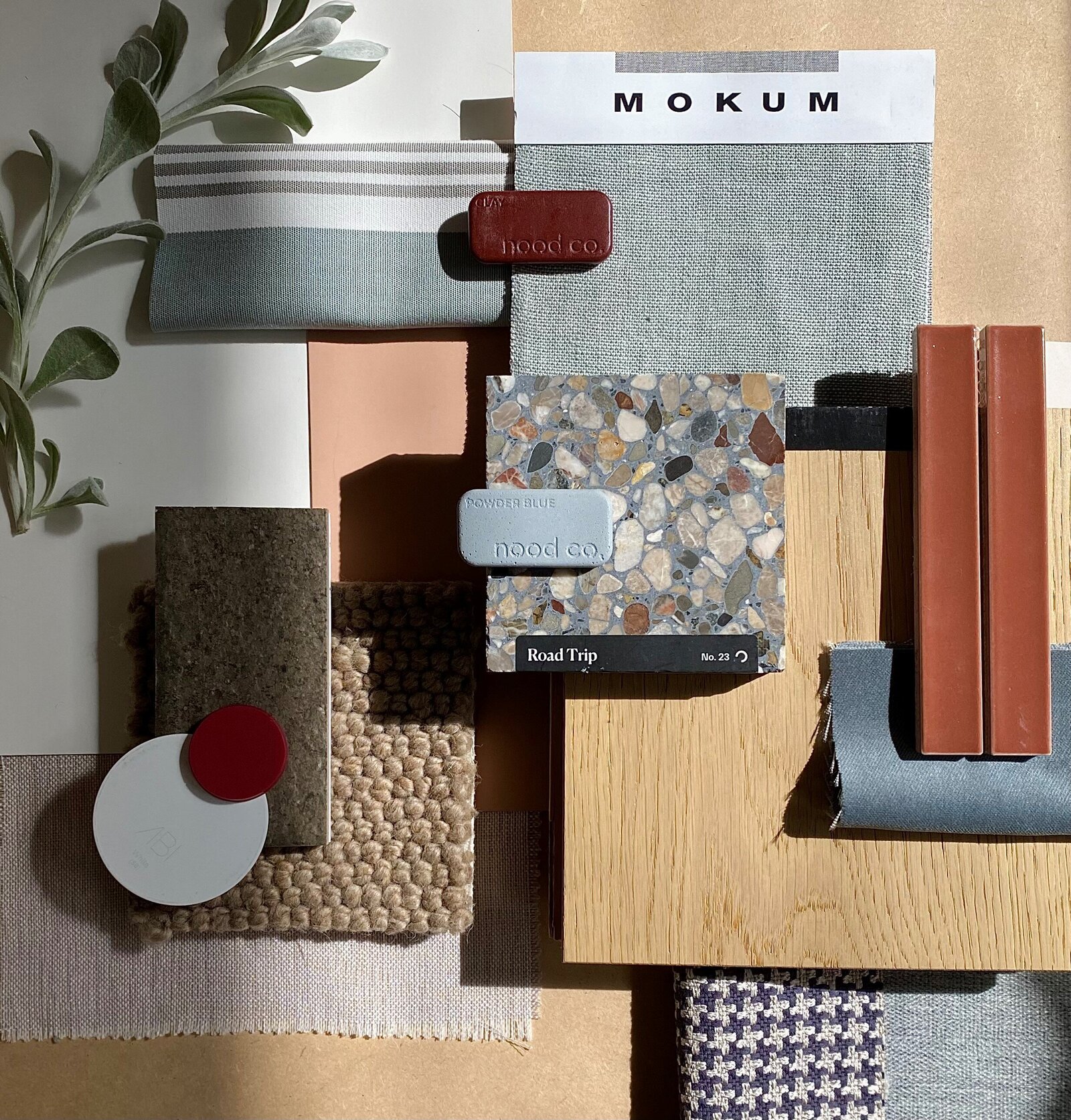 Interior design flatlay