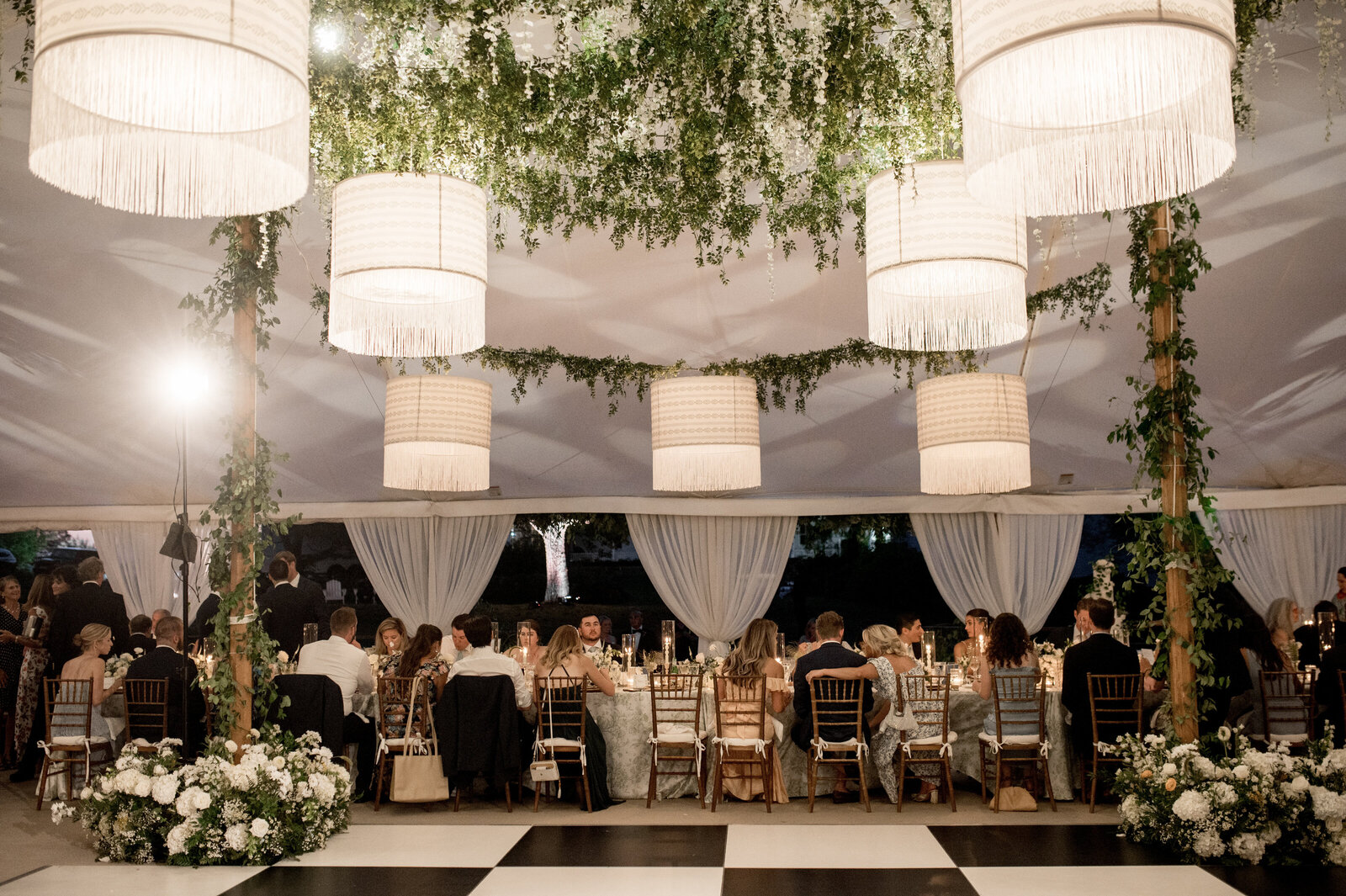Immersive and Luxury Private Estate and Tented Wedding with Blue, Green and White Color Palette-49