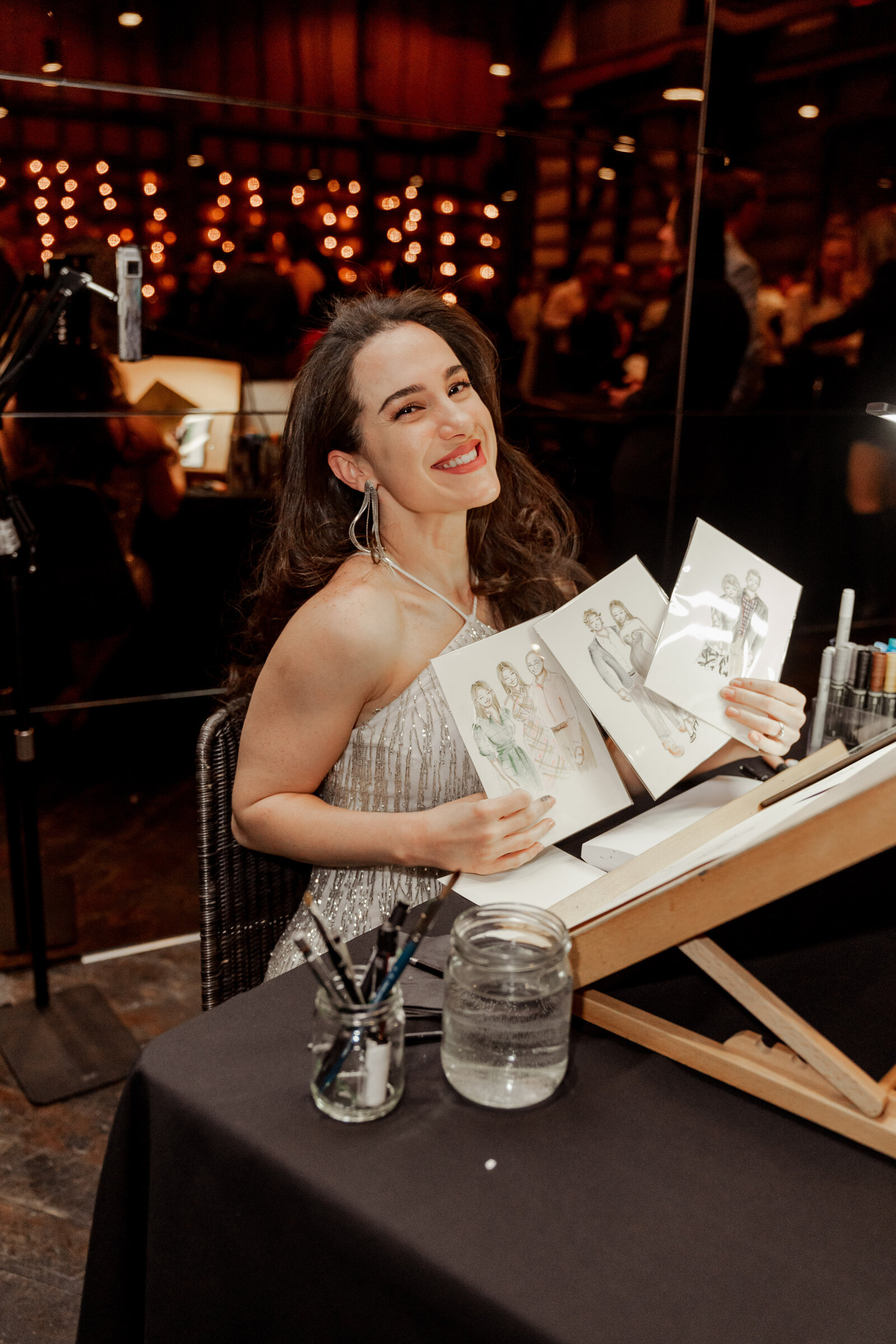artist-displaying-live-guest-portraits-at-ovolo-woolloomooloo-luxury-brithday