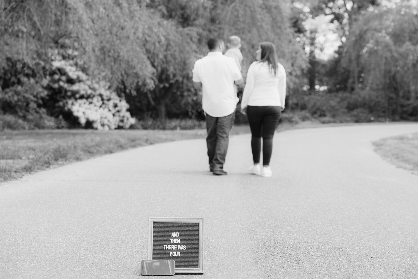 Black and White Pregnancy Announcement at Planting Fields