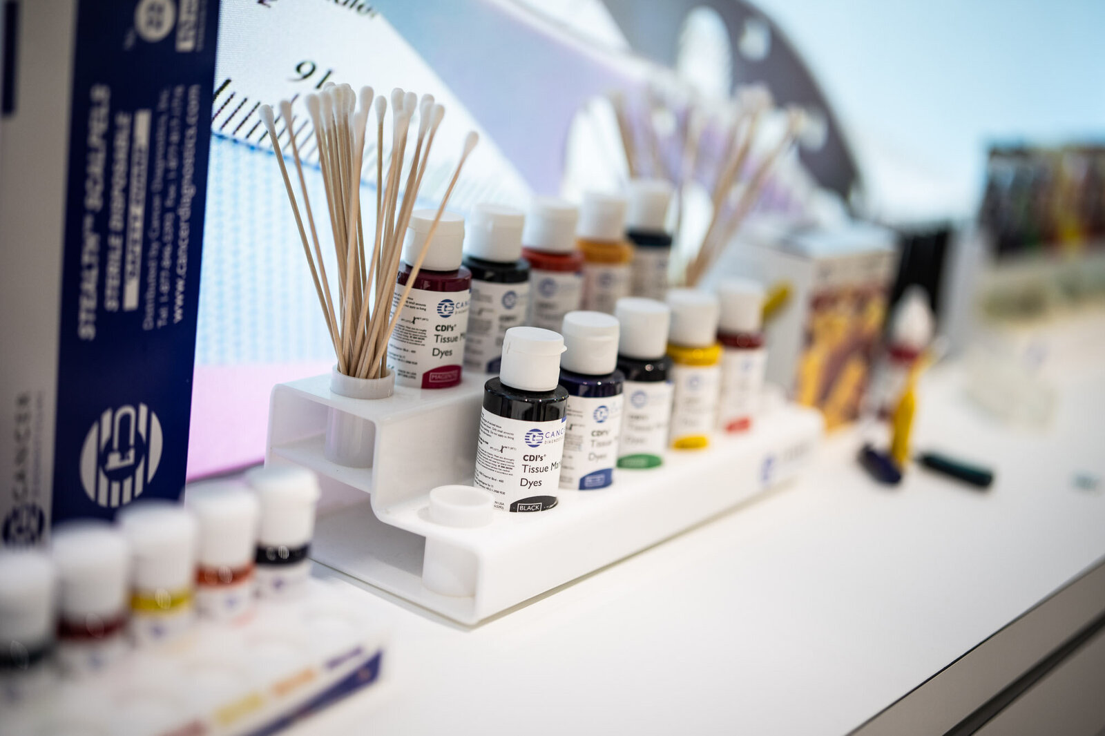 Medical products on storage stand
