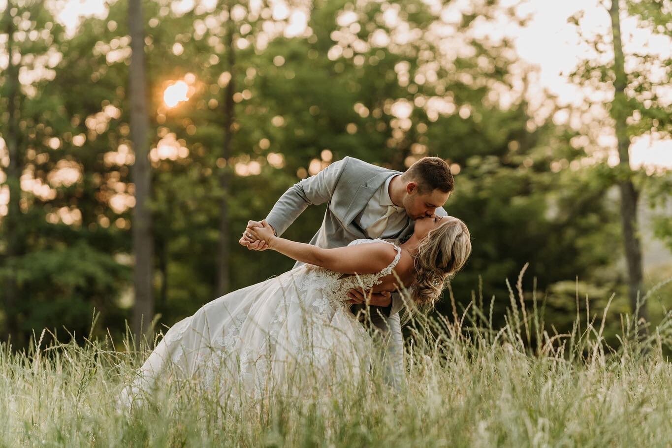 sunset kiss grass field